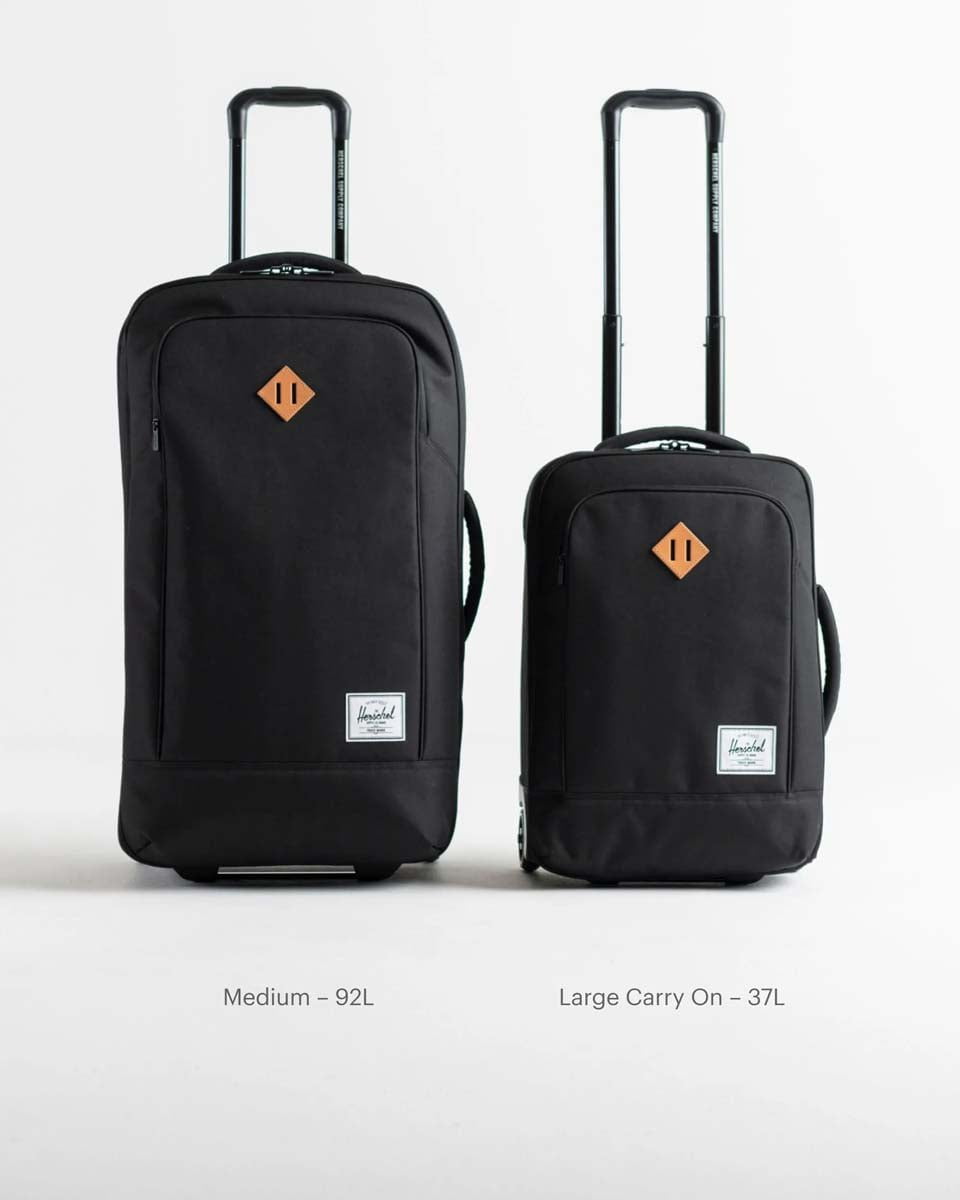 Herschel Heritage Softshell Medium Luggage - Black Water-Resistant Carry-On Suitcase for Travel & Business Trips