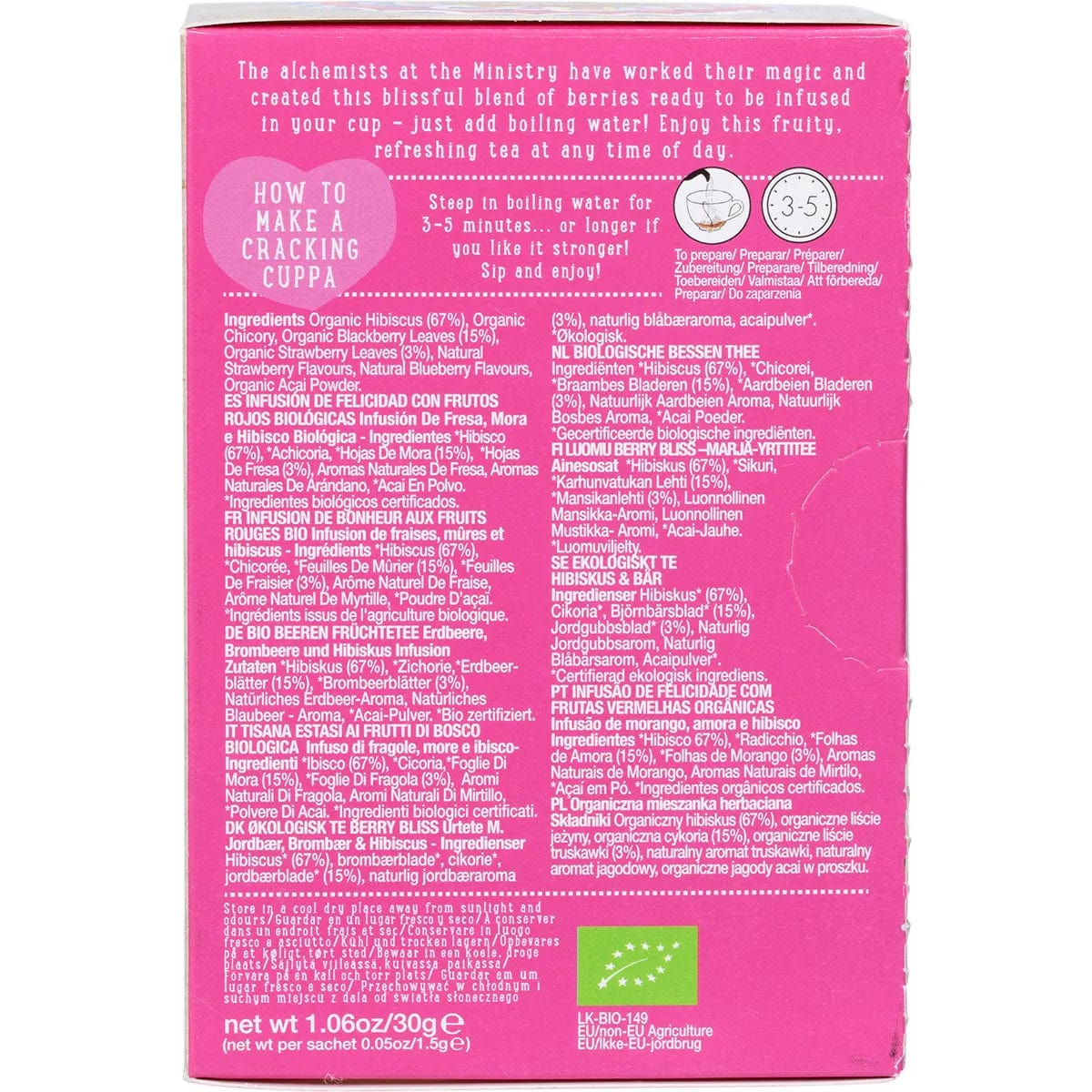 Organic Berry Bliss Herbal Tea Bags - 20 Count | Caffeine-Free Infusion with Natural Fruit Flavors | Perfect for Relaxation, Afternoon Tea & Gift Giving