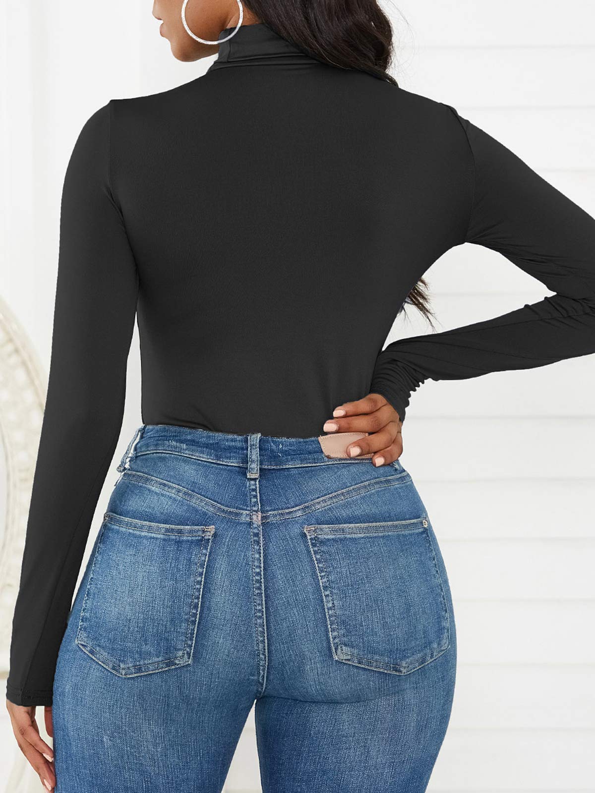 Century Star Women's Long Sleeve Turtleneck Bodysuit - Athletic Jumpsuit & Basic Leotard for Yoga, Workouts & Outdoor Activities | Comfortable Stretchy Tops for Fitness & Casual Wear