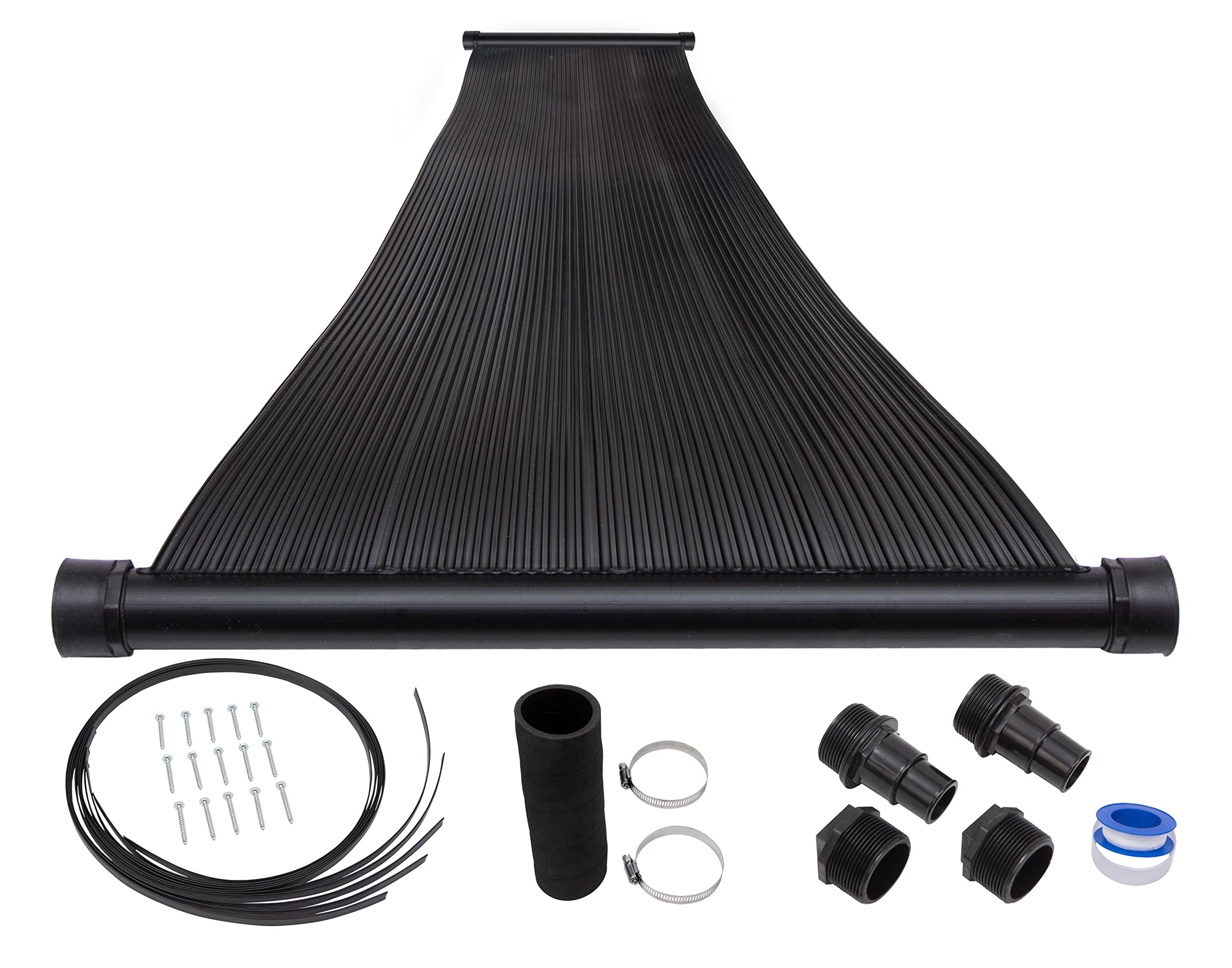 SunQuest Economy Solar Pool Heater Panel - 2ft x 10ft Solar Water Heater Collector with Roof/Rack Mount & Add-on Kit - DIY Installation for Above Ground & Seasonal Pools - UV Resistant & Durable - Perfect for Backyard, Inground, and Portable Pools