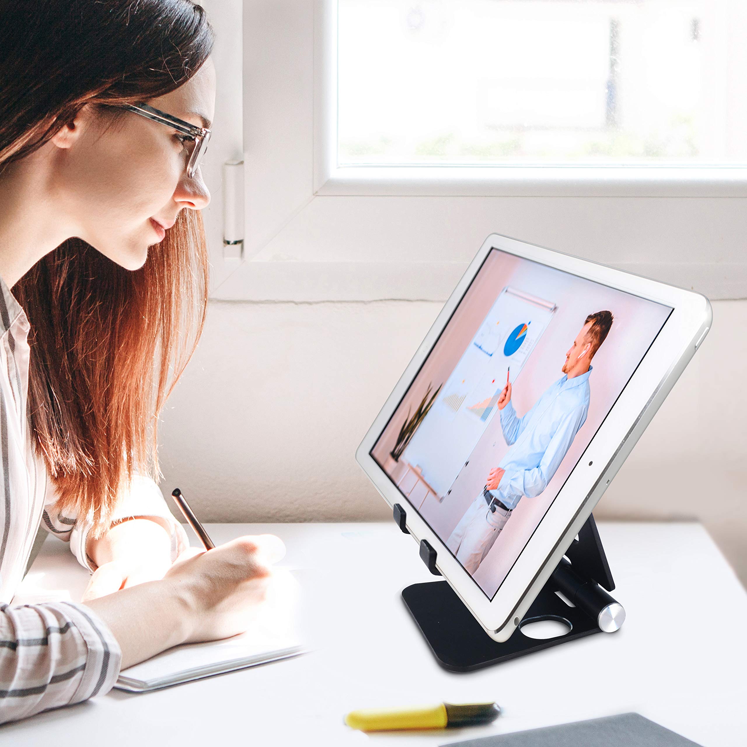 Aduro U-Rise XL Adjustable Aluminum Tablet Stand - Foldable Phone & iPad Holder for 4-12