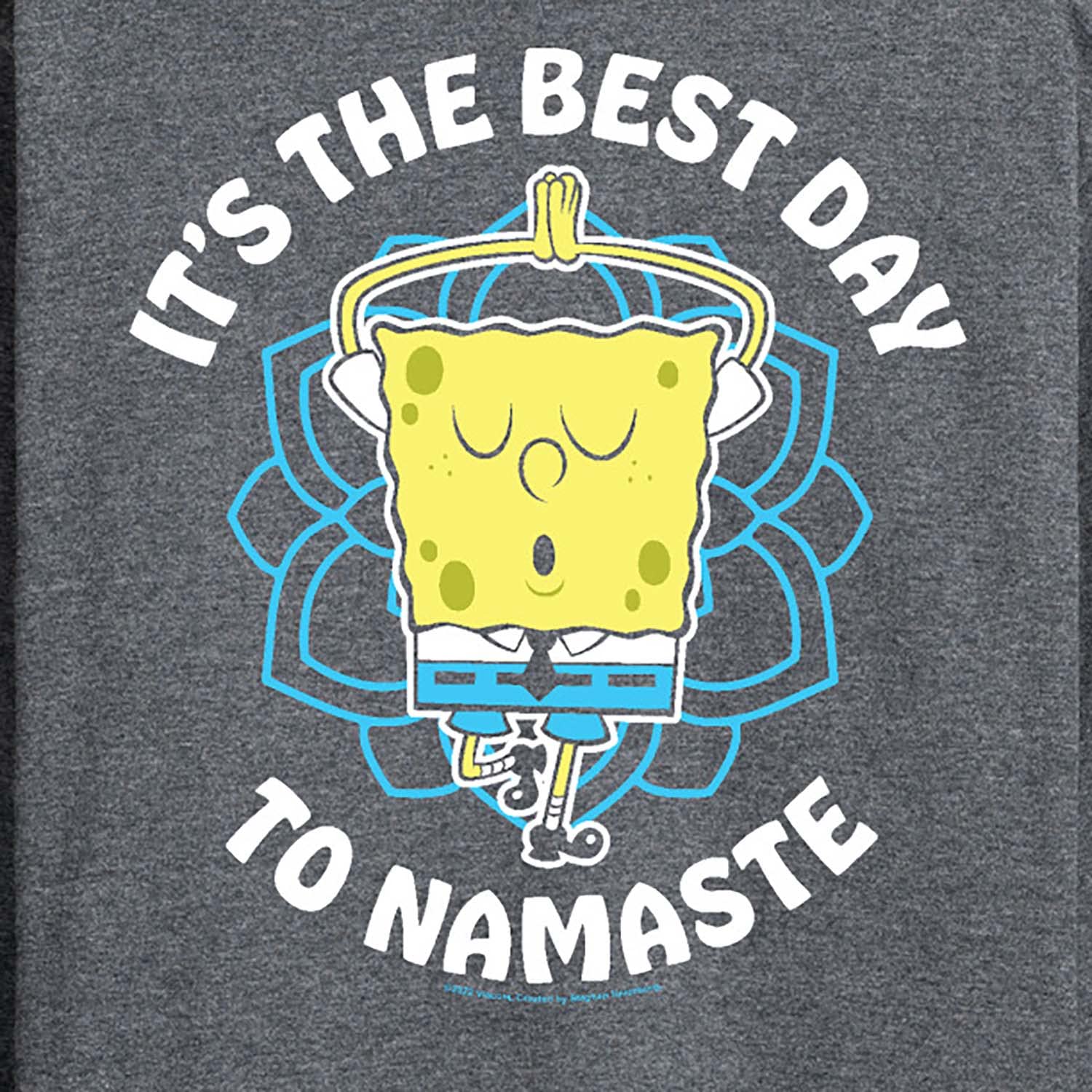 HYBRID APPAREL Spongebob Squarepants The Best Day to Namaste Men's Long Sleeve T-Shirt - Funny Cartoon Graphic Tee for Fans, Yoga Lovers - Perfect for Casual Wear, Gifts & Pop Culture Events