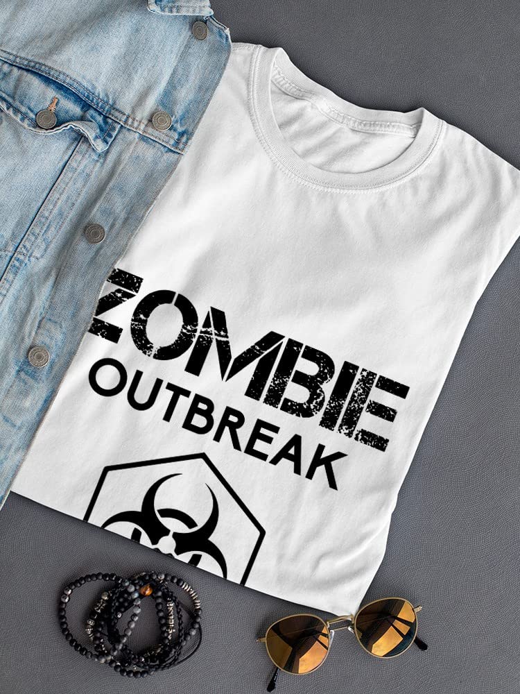 Zombie Outbreak Biohazard Symbol Graphic Women's T-Shirt | Horror Movie Fan Apparel | Perfect for Halloween, Cosplay & Apocalypse Themed Parties