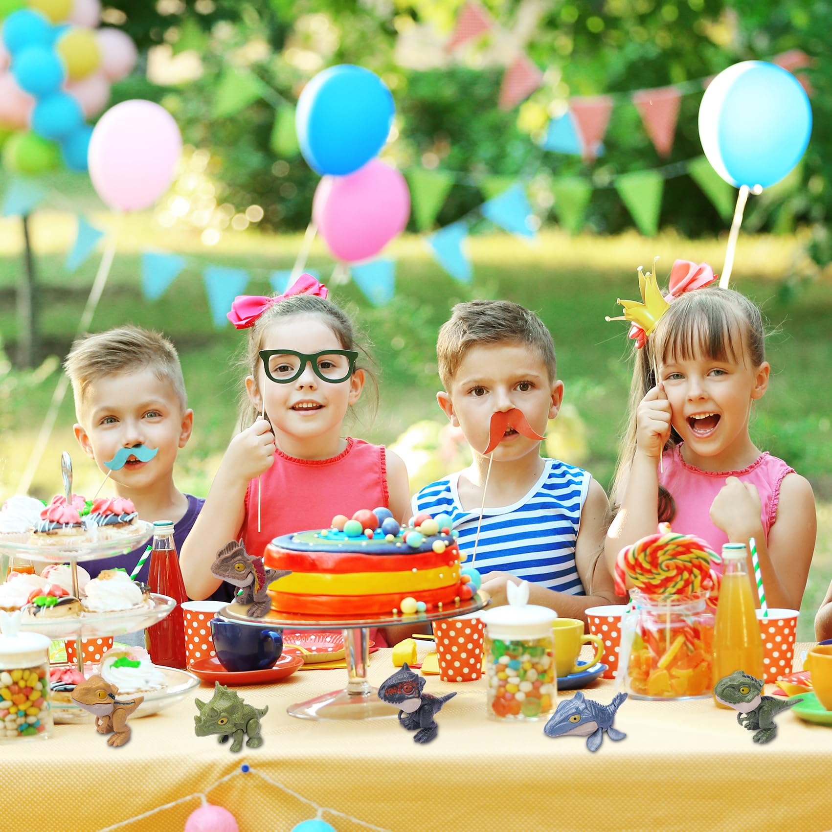 6PCS Biting Finger Dinosaurs Toy Set - Snap Squad Dino Collectibles for Kids 3+ | Fun Dinosaur Party Favors, Birthday Gifts & Easter Egg Fillers | Perfect for Playtime, Decorations & Dino-Themed Events
