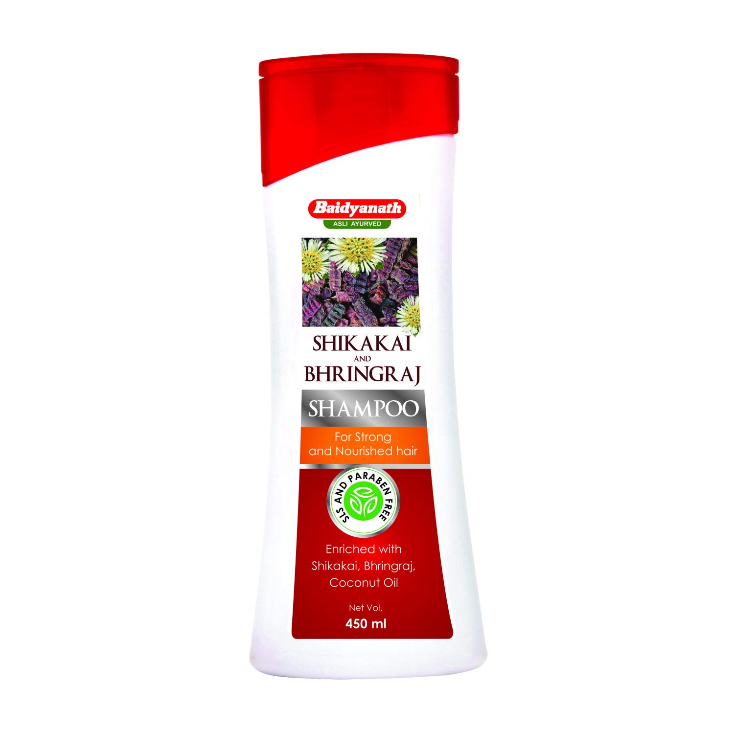 Baidyanath Asli Ayurvedic Shikakai & Bhringraj Nourishing Shampoo with Coconut Oil - 450ml Sulfate & Paraben Free for Strong, Healthy Hair - Perfect for Daily Hair Care & Scalp Nourishment