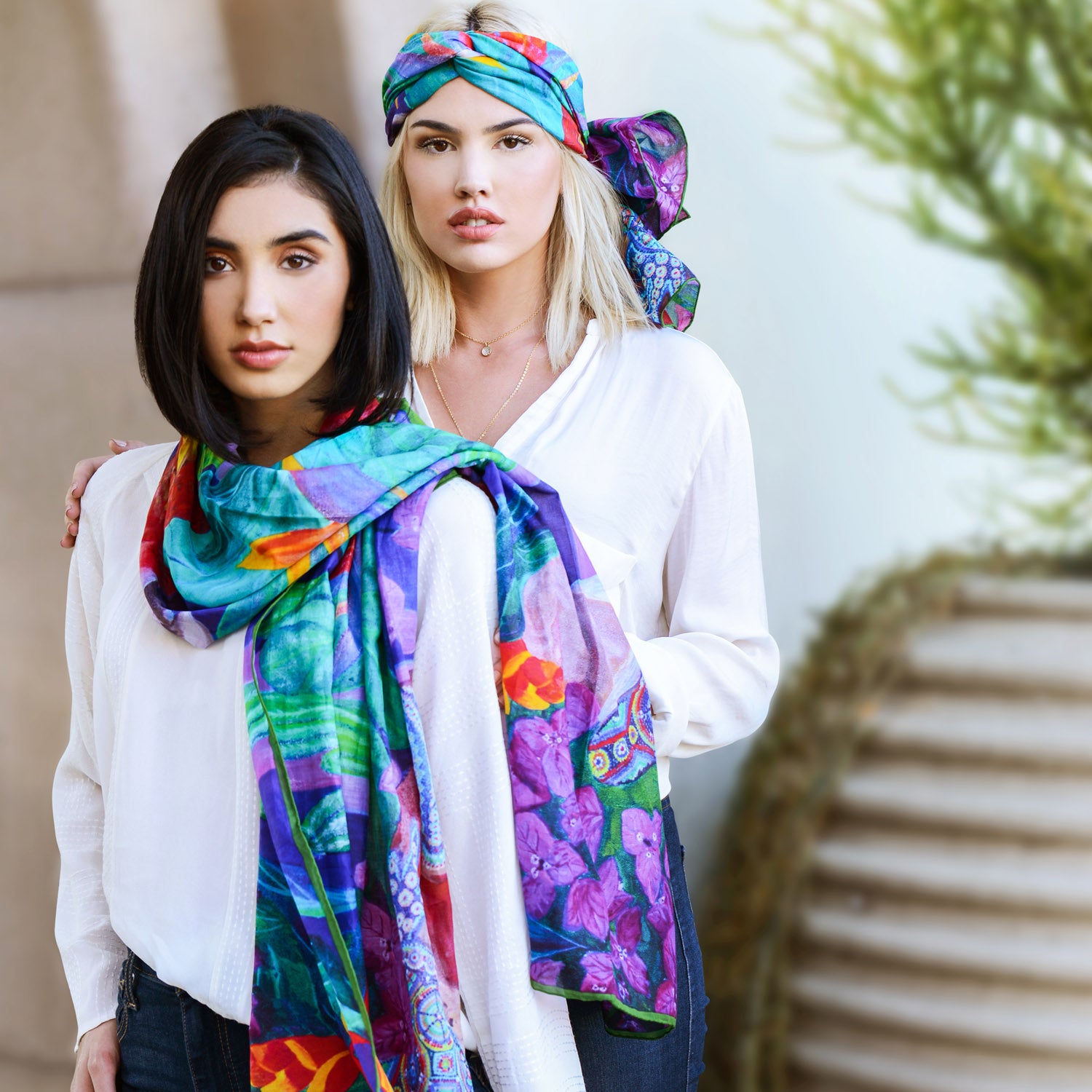 Authentic Mexican Frida Kahlo Inspired Long Silk Cotton Scarf - Bohemian Fashion Accessory for Women, Perfect for Travel, Parties & Gift Giving