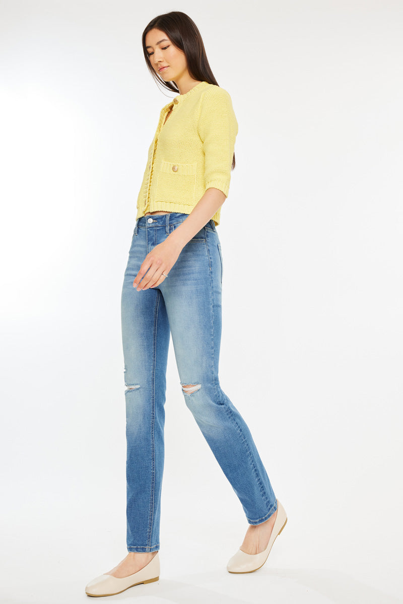 Diana Essentials High Rise Slim Straight Jeans for Women - Stretch Denim Pants with Comfortable Fit - Perfect for Casual Wear, Office & Date Night