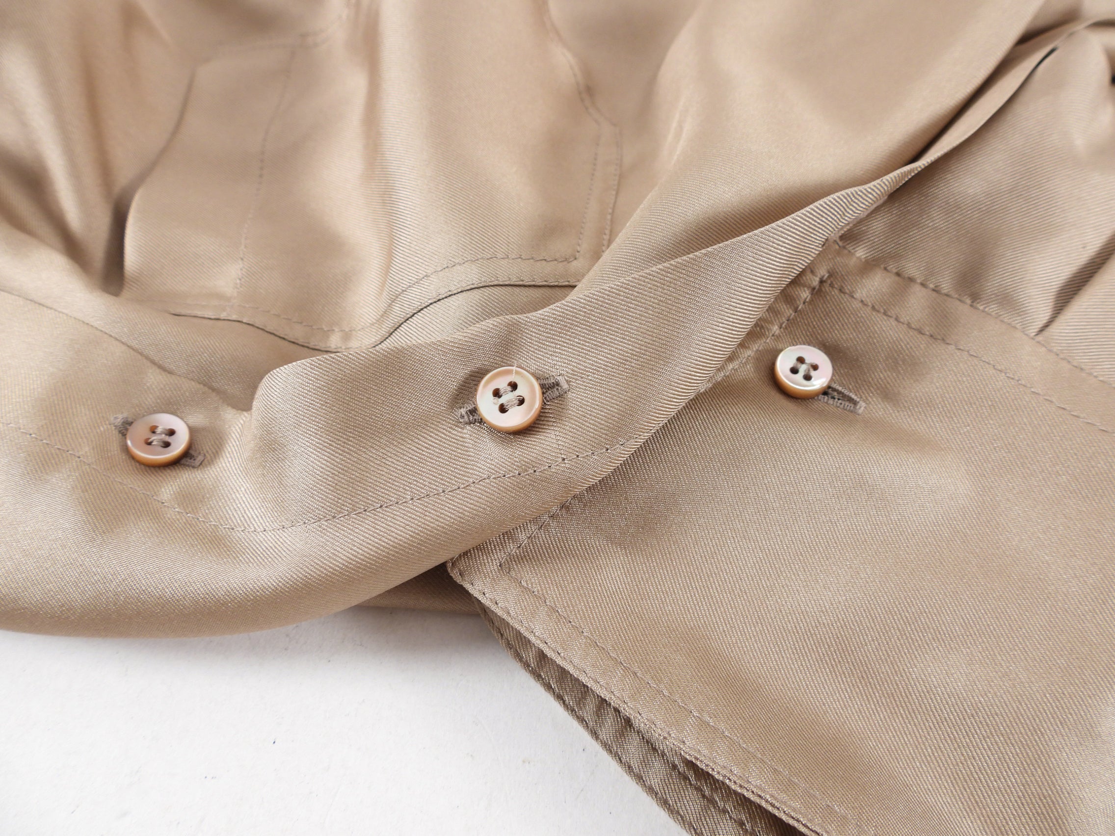 Brunello Cucinelli Light Brown Silk Monili Collar Shirt for Women - XS Size | Elegant Silk Blouse for Office, Party & Special Occasions
