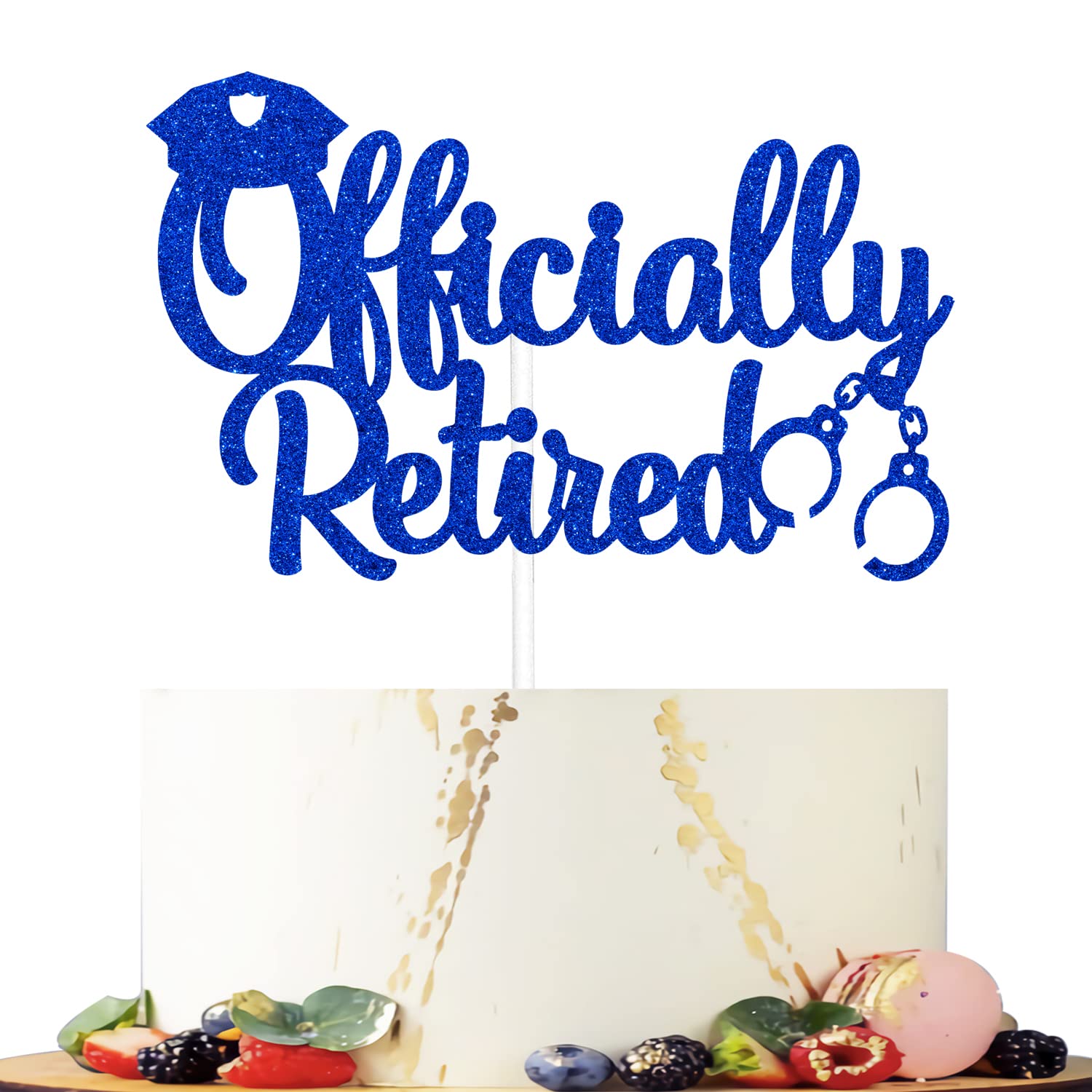 Officially Retired Police Officer Cake Topper - Happy Retirement Cake Decorations - The Legend Has Retired Police Party Supplies - Blue | Perfect for Retirement Cakes, Farewell Parties & Law Enforcement Celebrations