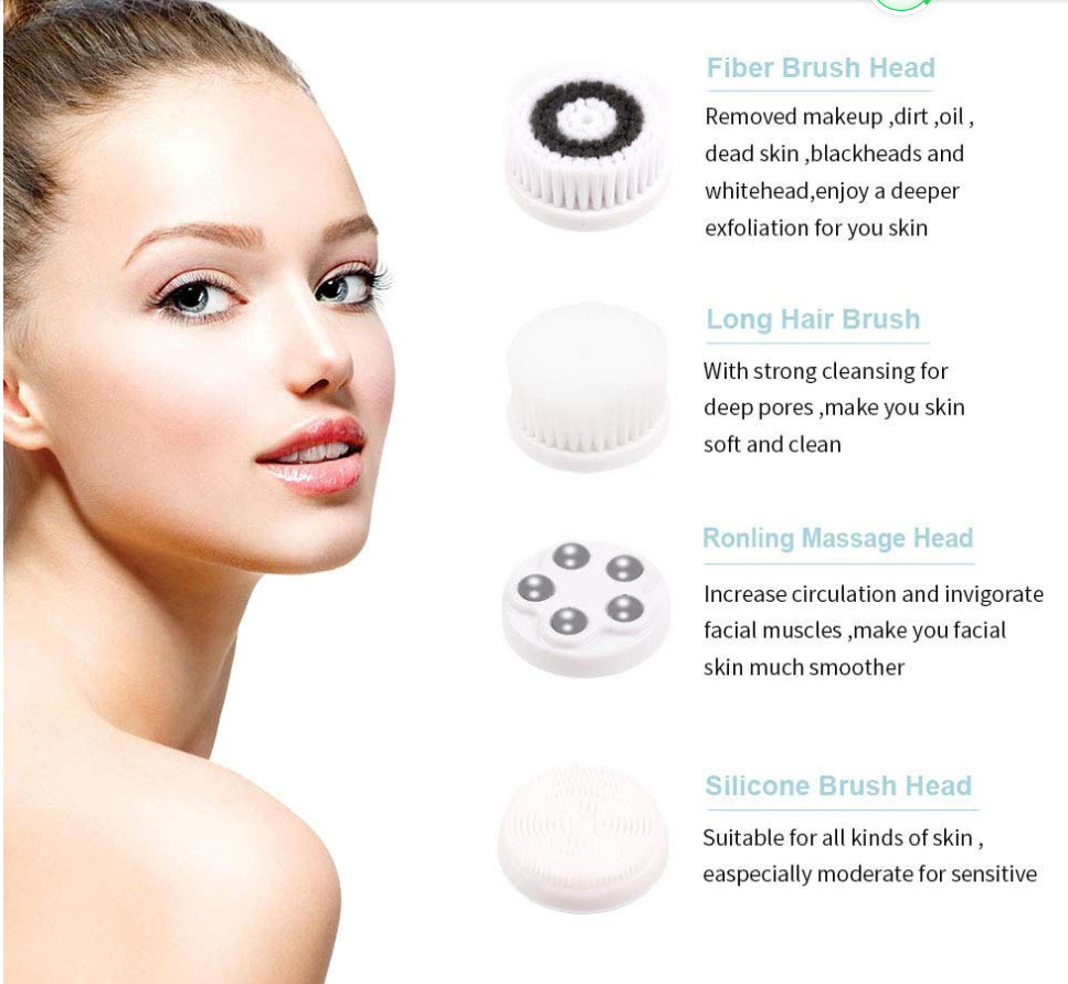 Electric Facial Cleansing Brush for Deep Pore Cleansing - Rechargeable Waterproof Face Scrubber for Blackhead Removal & Skin Exfoliation - Perfect for Daily Skincare Routine & Travel Beauty Essentials