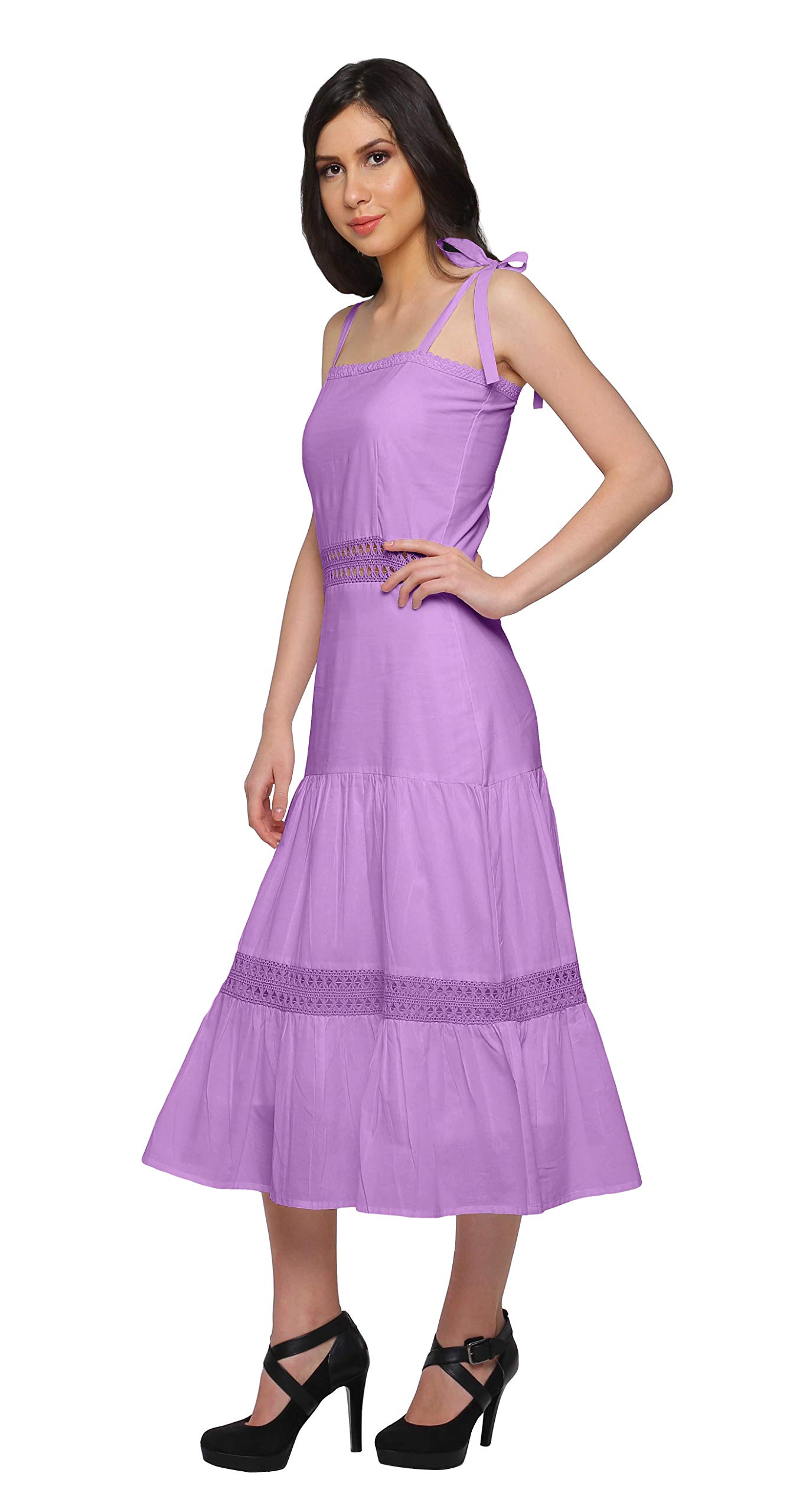 Stylish Moomaya Shoulder Strap Dresses for Women - Casual Sleeveless Plus Size Summer Outfits - Perfect for Beach Vacations, Date Nights & Weekend Outings