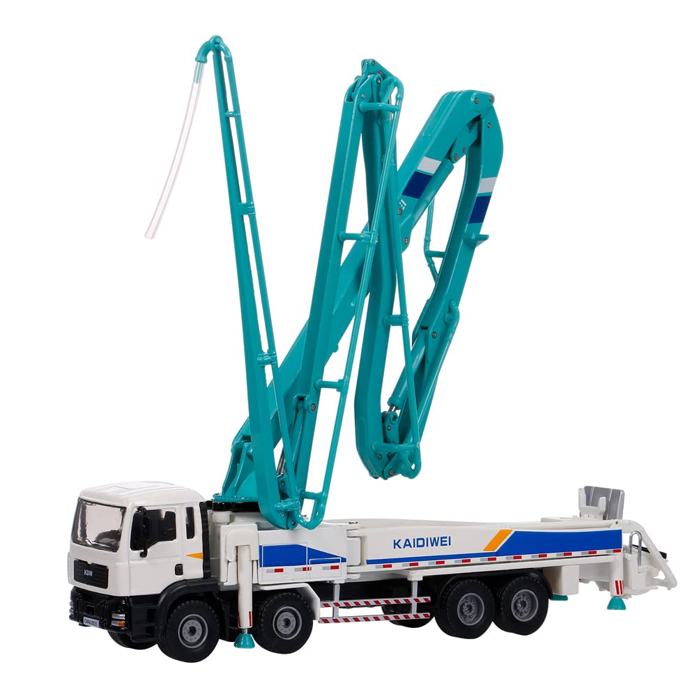 Adepe 1:55 Scale Alloy Concrete Pump Truck Model - Extendable & Rotatable Robotic Arm - Metal Car Collection for Adults & Kids - Christmas New Year Gift - Home Office Display & Construction Toy