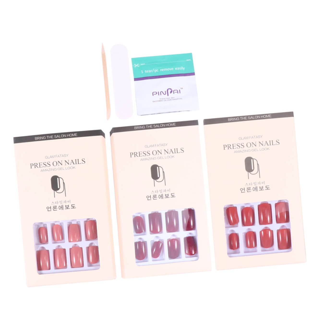 Lurrose 3 Boxes Nail Art Appliques - Acrylic Nail Tips, Fake Nails & Toenail Tips with Detachable Nail Decals for French Manicure | Perfect for DIY Nail Art, Salon Use, Parties & Special Occasions
