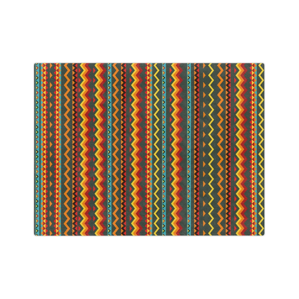 Southwestern Blanket - Sahara Sunrise Velveteen Minky Throw | Soft Polyester Fleece with One-Sided Print | Mexican Style Blanket in 3 Sizes (50x60, 60x80, 72x90) | Perfect for Sofa, Bed, Picnic & Outdoor Use