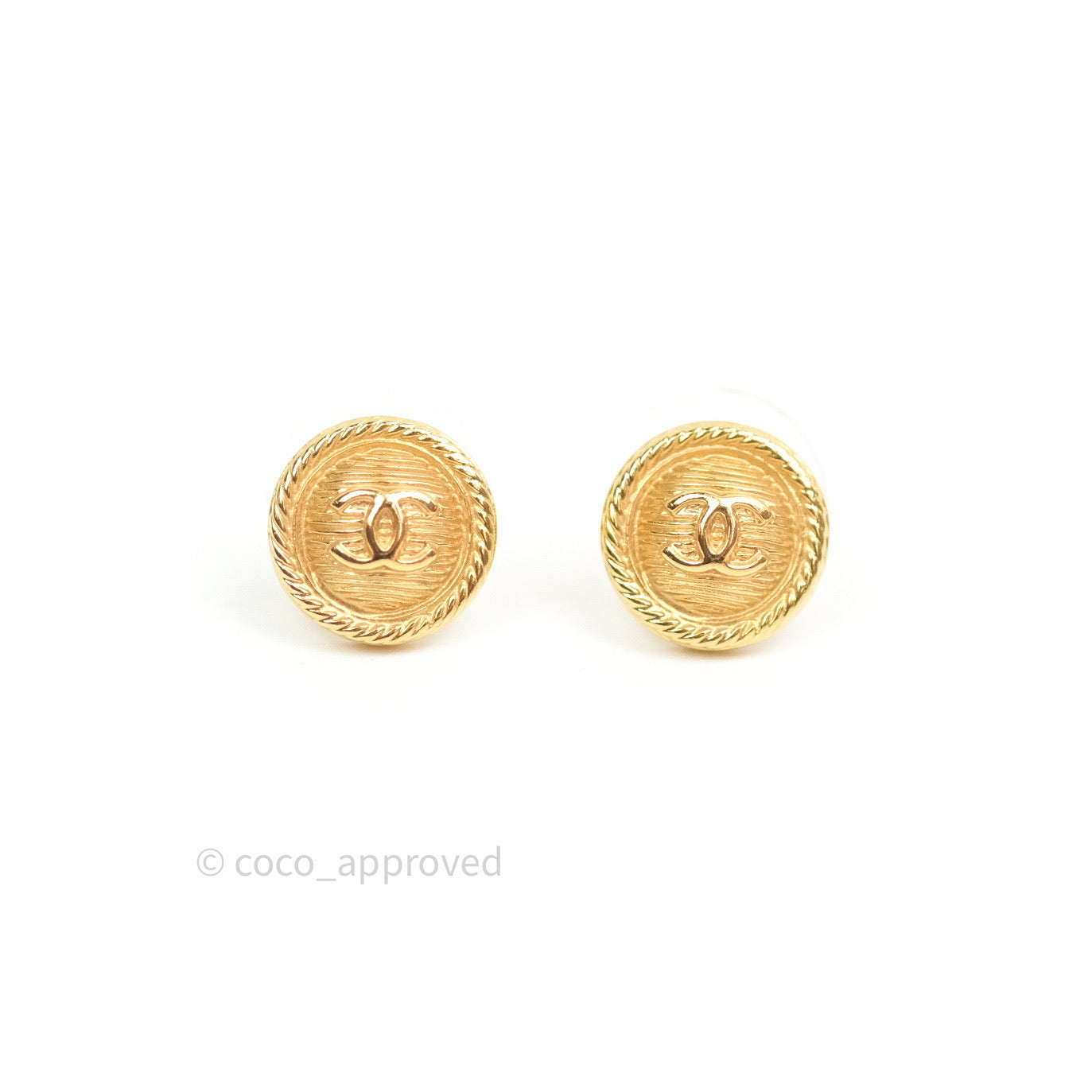 Chanel CC Logo Stud Earrings in Gold Tone - 18A Collection - Perfect for Parties, Weddings & Everyday Elegance