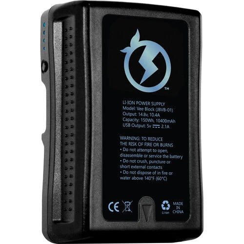 Juicebox 150Wh Lithium Ion V Mount Battery with D Tap Charger - Power Your Camera, Light & Film Equipment On The Go