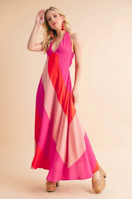 Stylish Pink Sleeveless Resort Maxi Dress for Women - Perfect for Beach Vacations, Summer Parties & Tropical Getaways