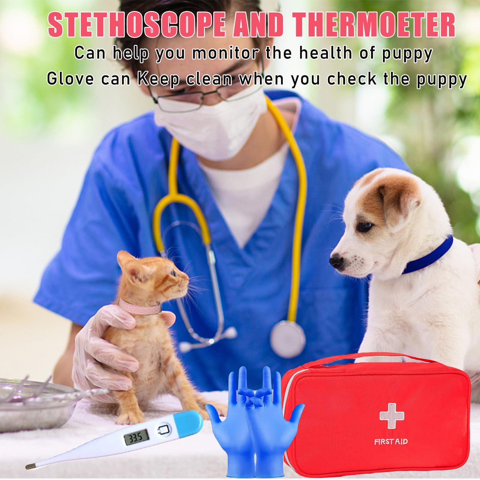 Kewen Puppy & Kitten Whelping Kit - Complete Newborn Pet Care Supplies for Dog & Cat Birth, Feeding & Nursing | Essential for Breeders, Vet Clinics & Pet Owners