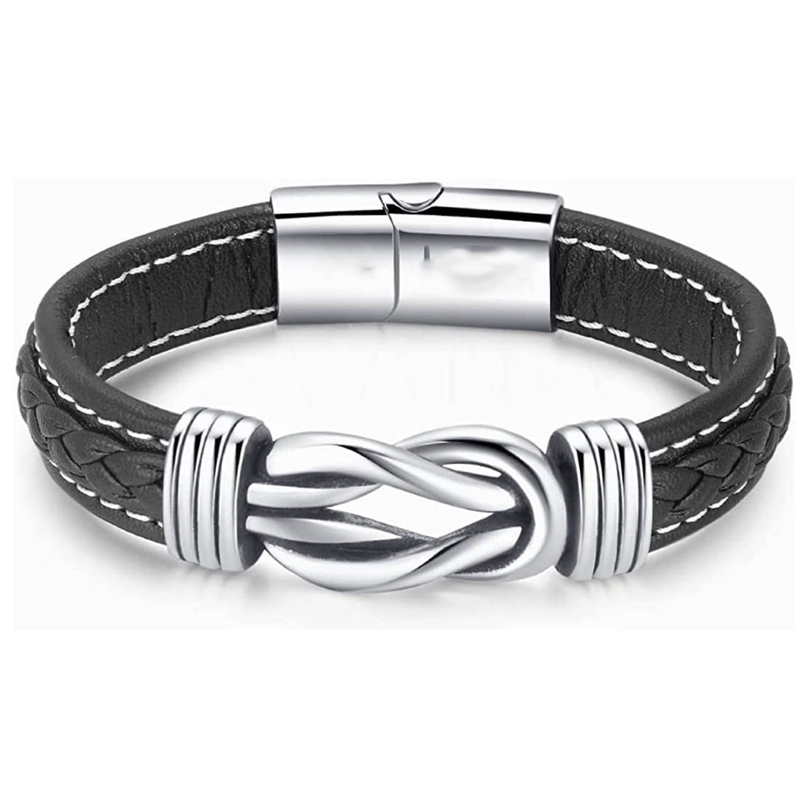 Handmade Braided Leather Bracelet for Son from Mom - Inspirational Men's Wristband Jewelry Gift for Birthday, Graduation & Special Occasions