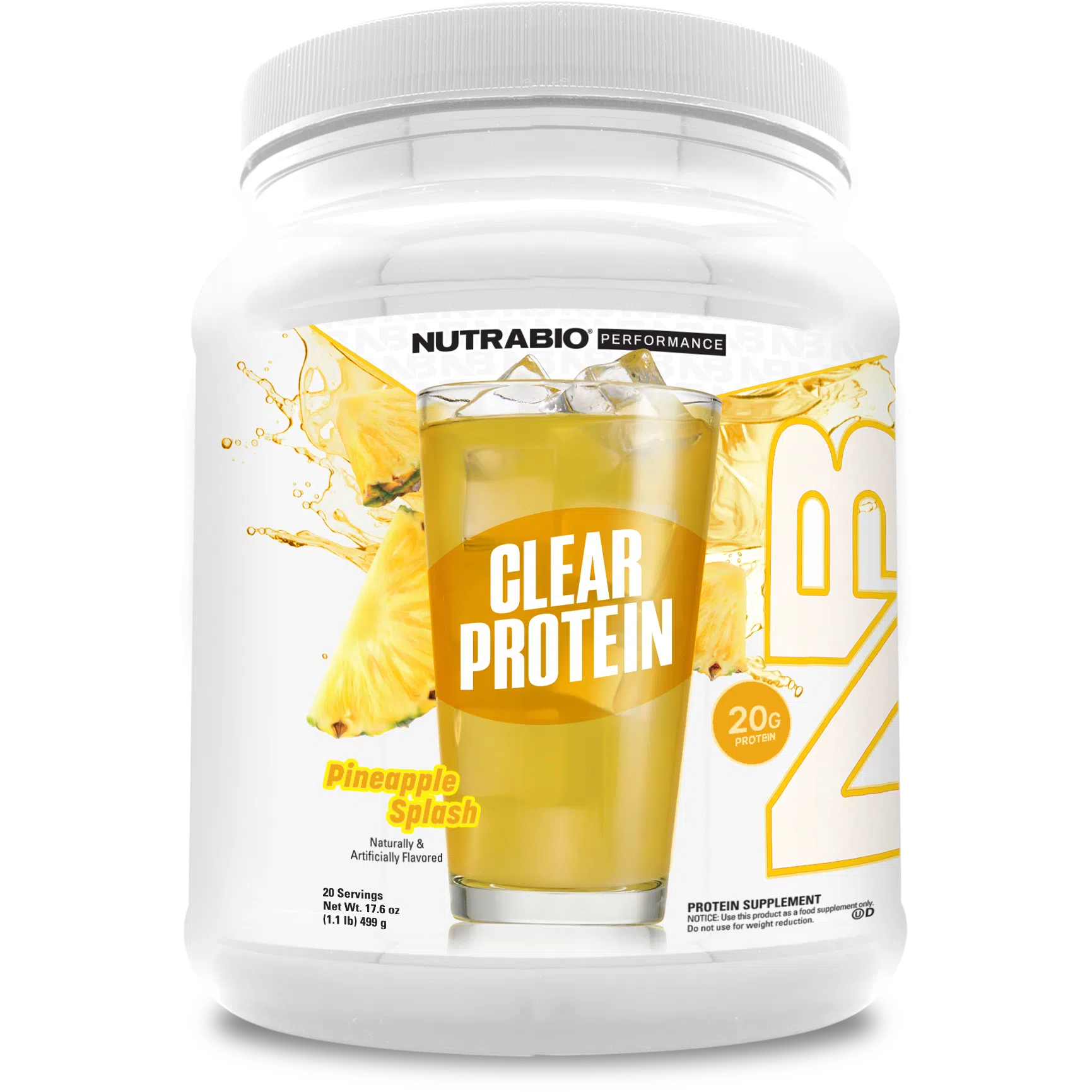 NutraBio CLEAR Whey Protein Isolate Powder - Low Calorie, Lactose Free, Refreshing Fruit Flavors for Post-Workout Recovery, Muscle Growth & Weight Loss - Perfect for Gym, Home Workouts & Healthy Lifestyle