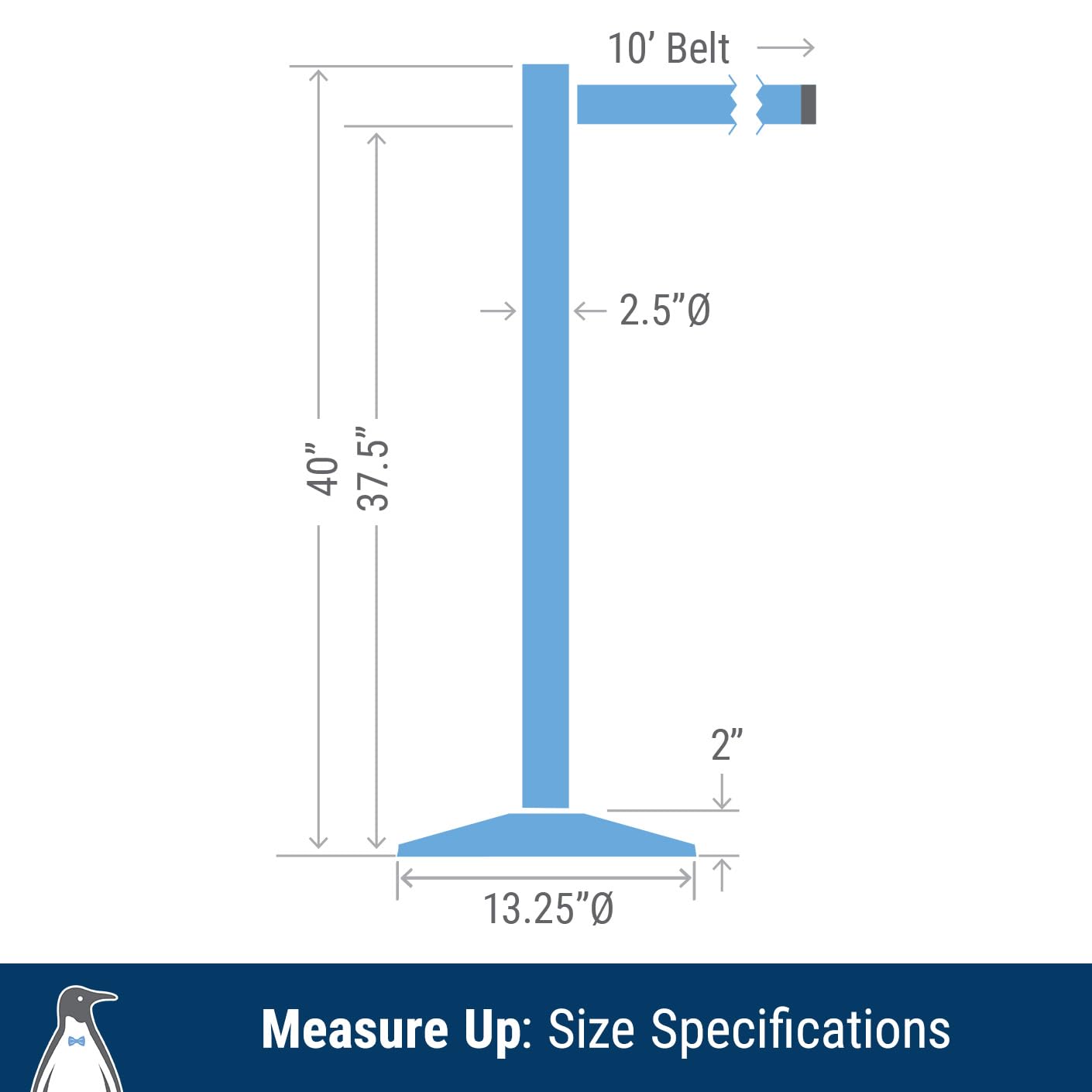 Prime 10' Long Outdoor Weather Resistant Retractable Belt Stanchion 2 Pack - 40