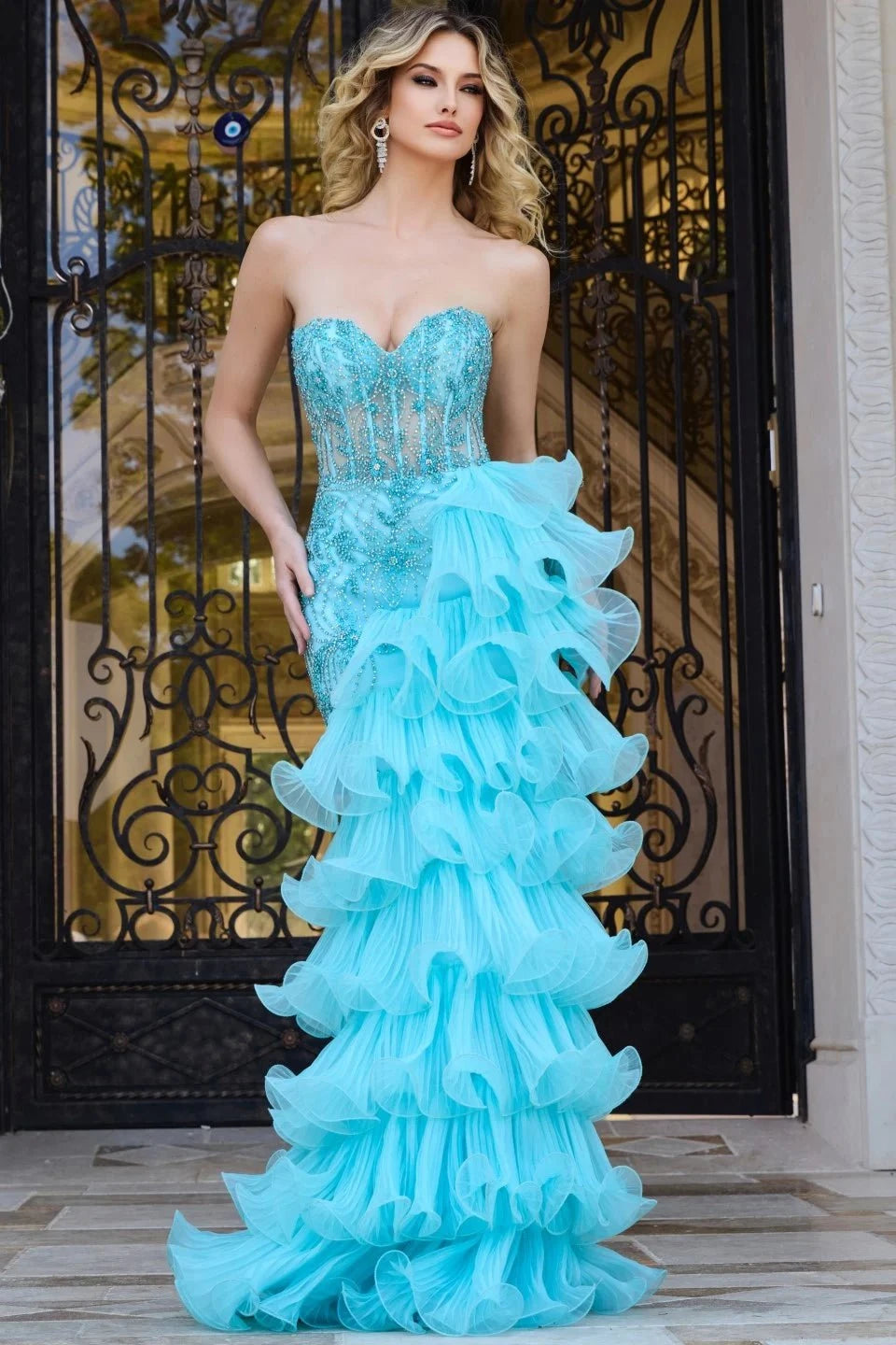 Jovani 38295 Elegant Evening Gown for Women - Formal Party Dress with Beaded Detail - Perfect for Prom, Homecoming, Wedding & Black Tie Events