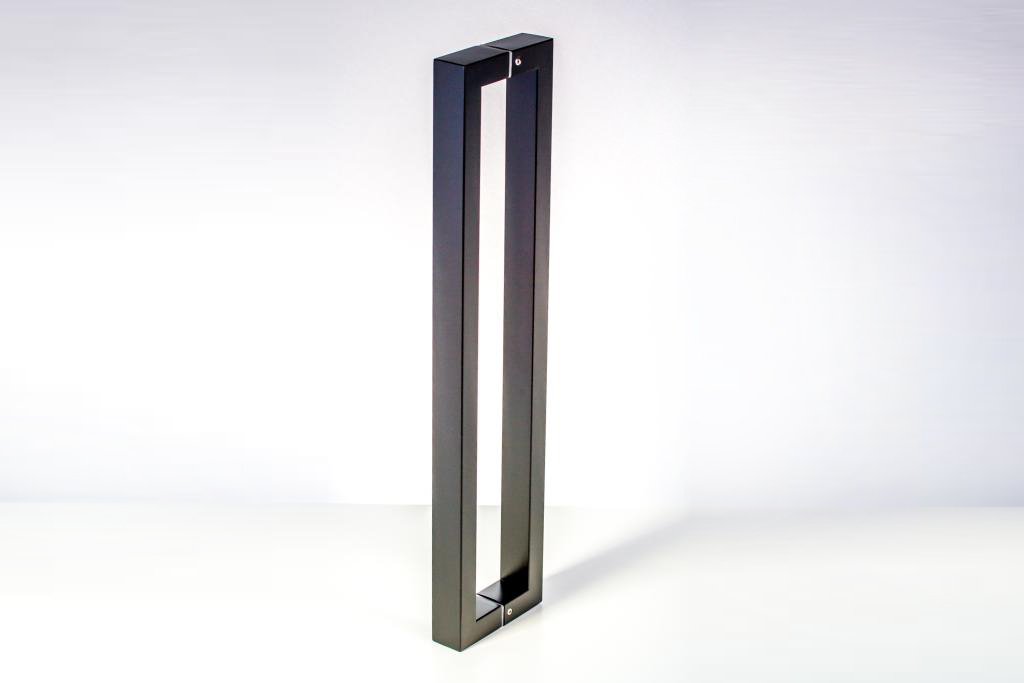 32 Inch Matte Black Stainless Steel Double-Sided Door Handles - Modern Push Pull Handles for Wood, Glass & Metal Doors - Perfect for Shower Doors, Sliding Barn Doors & Single/Double Entry Doors - Square & Rectangle Bar Shape for Stylish Home & Office Use