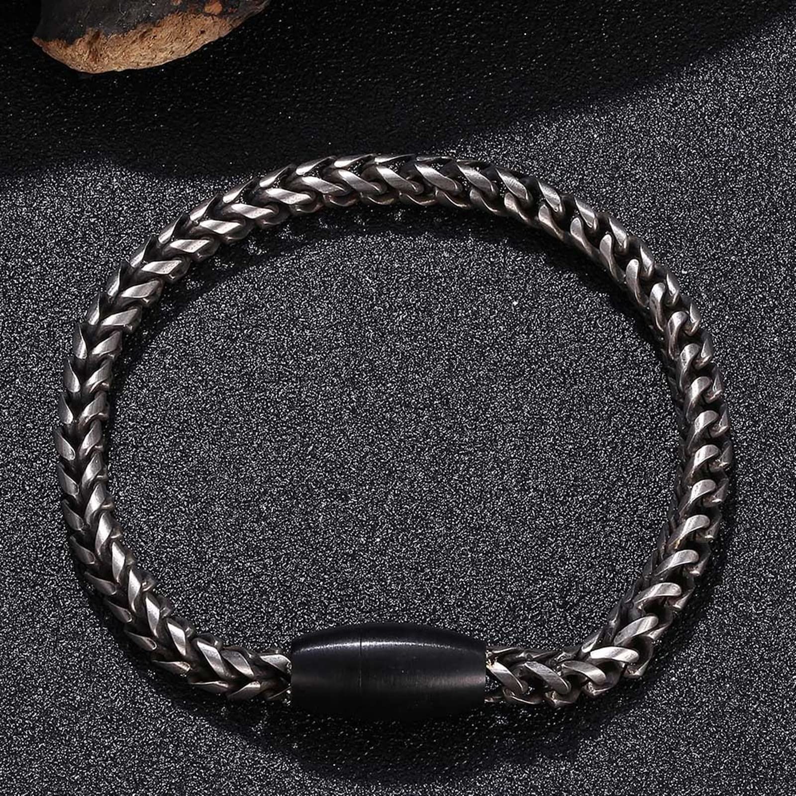 Vintage Silver Chain Bracelets for Men - Stainless Steel Bangle Bracelet with Niche Design | Perfect for Casual Wear, Gifts & Special Occasions