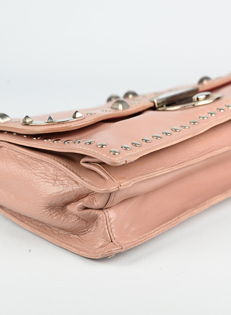 Prada Powder Pink Leather Handbag - Luxury Women's Purse for Work, Travel & Evening Events