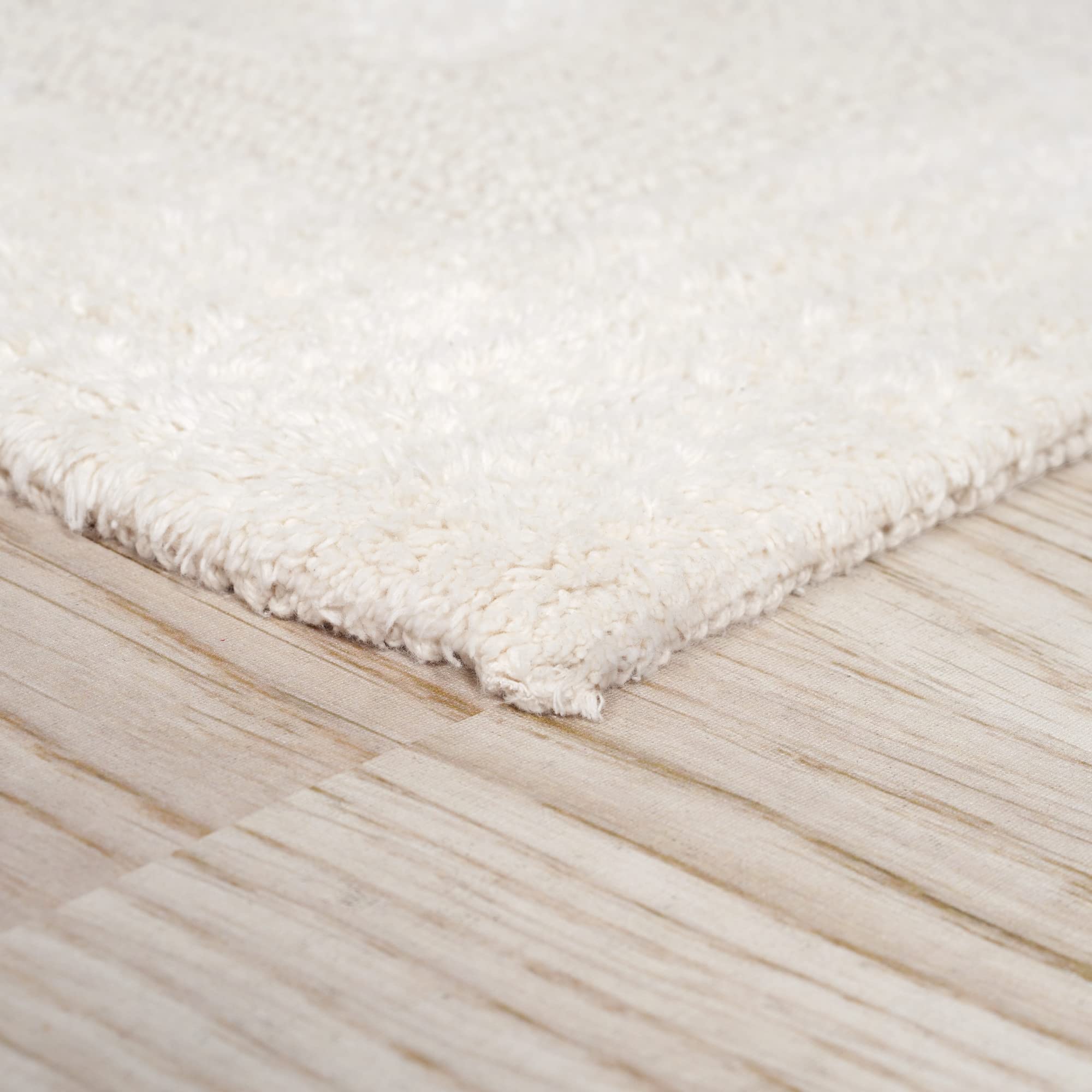 Lavish Home 2-Piece Cotton Bathroom Rug Set - Soft Absorbent Machine Washable Bath Mats for Bathroom, Kitchen & Laundry Room - Non-Slip Floor Mat (Ivory) | Perfect for Bathroom Decor, Shower Mats & Home Essentials