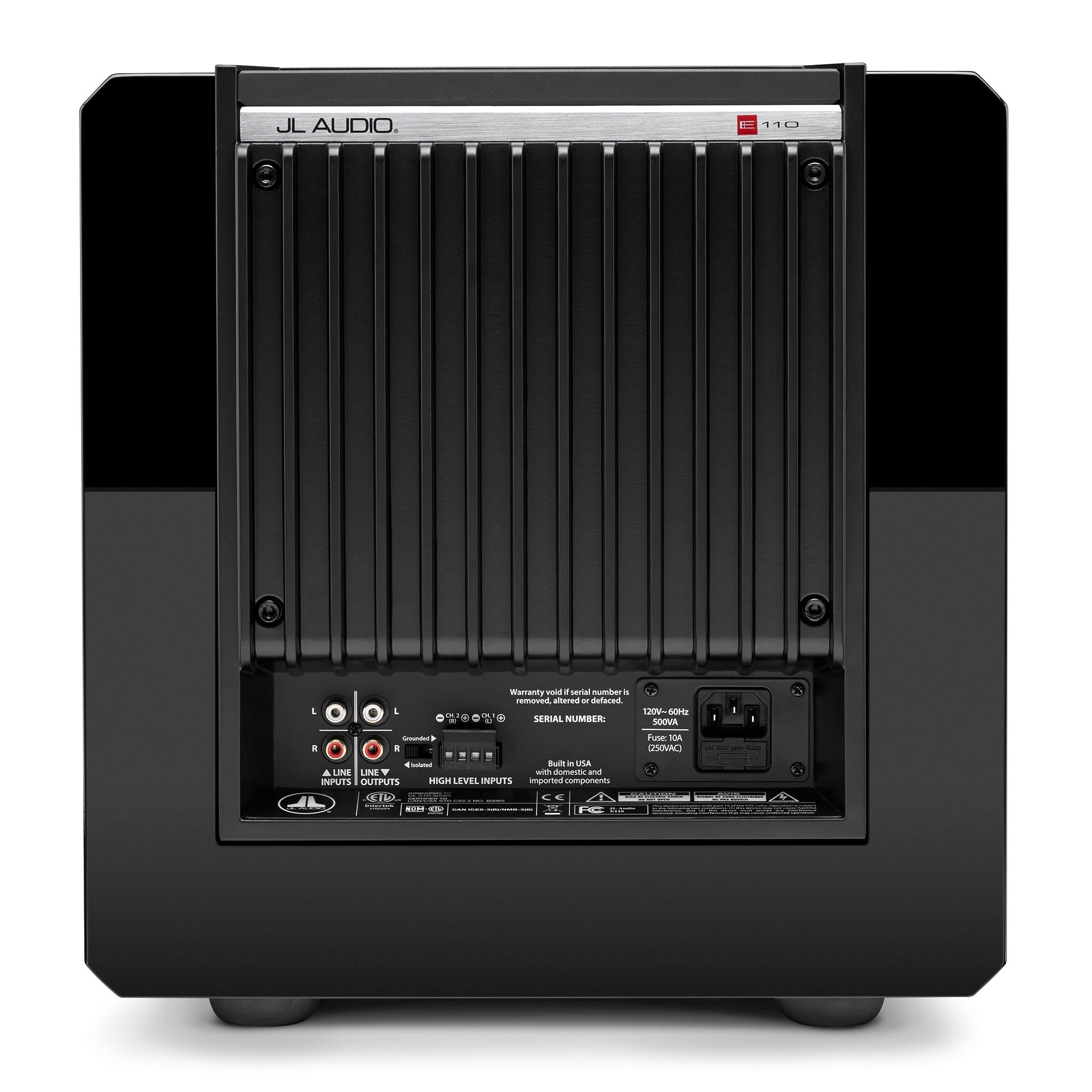 JL Audio E110 10-Inch Powered Subwoofer - High-Performance Car Audio Bass System for Enhanced Music & Movie Experience