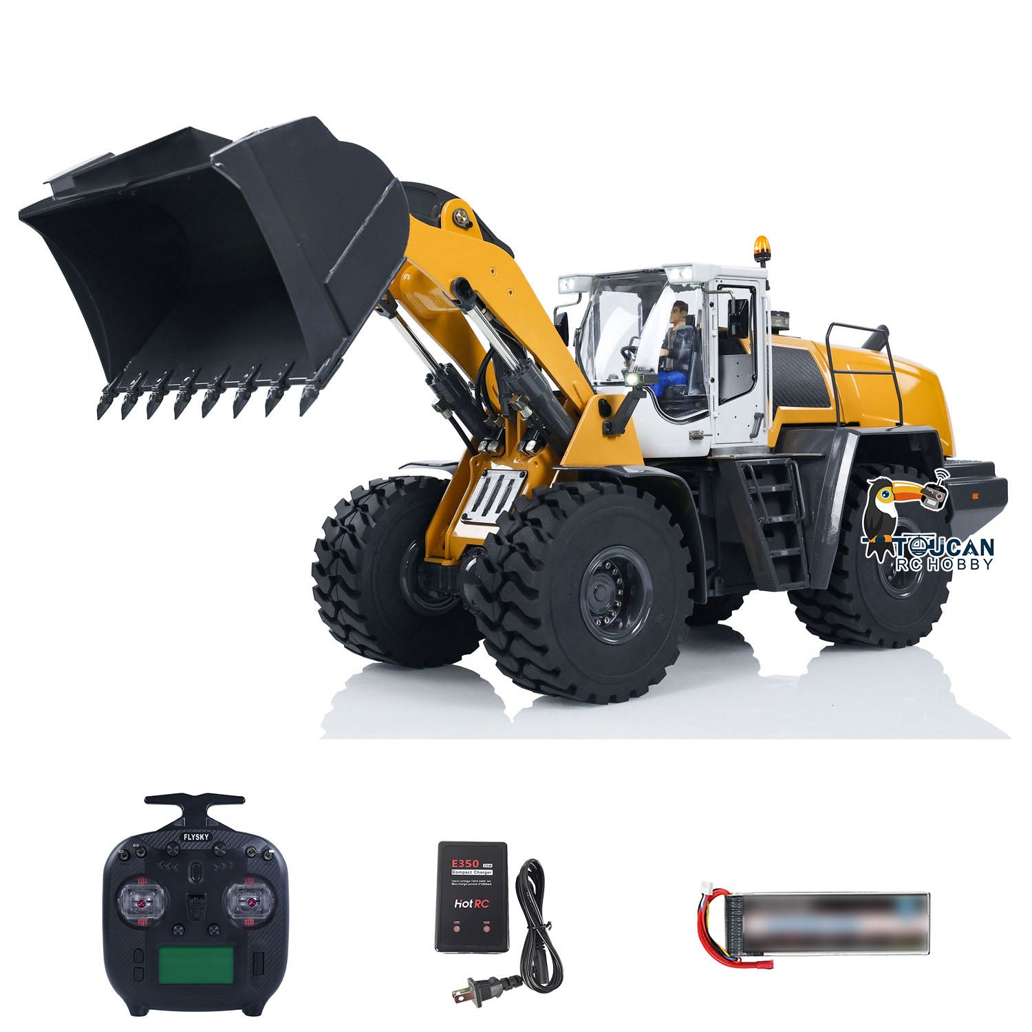1/14 XDRC 580 Hydraulic RC Loader Metal RTR Remote Control Car - High & Low Speed Simulation, Painted & Assembled, Hobby Model for Construction Site Play & Collection