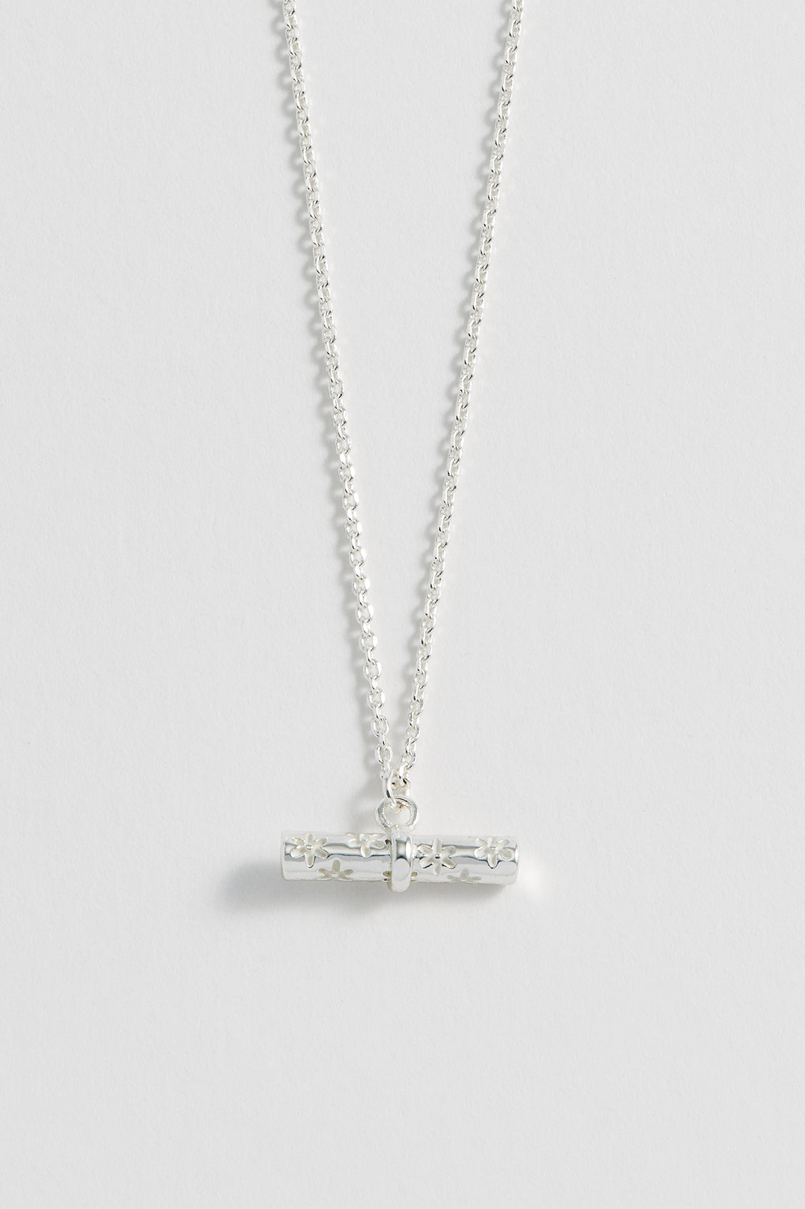 Elegant Floral T Bar Necklace for Women - Dainty Gold Pendant Jewelry Gift for Her - Perfect for Weddings, Date Nights & Special Occasions