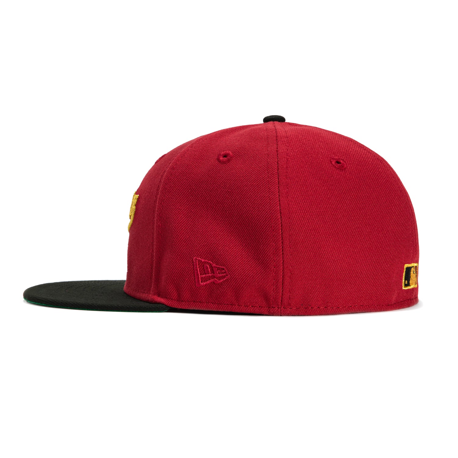 New Era 59Fifty San Francisco Giants Candlestick Park Patch Script Hat - Cardinal, Black & Metallic Gold - Official MLB Baseball Cap for Fans & Collectors - Perfect for Games, Tailgating & Streetwear Fashion