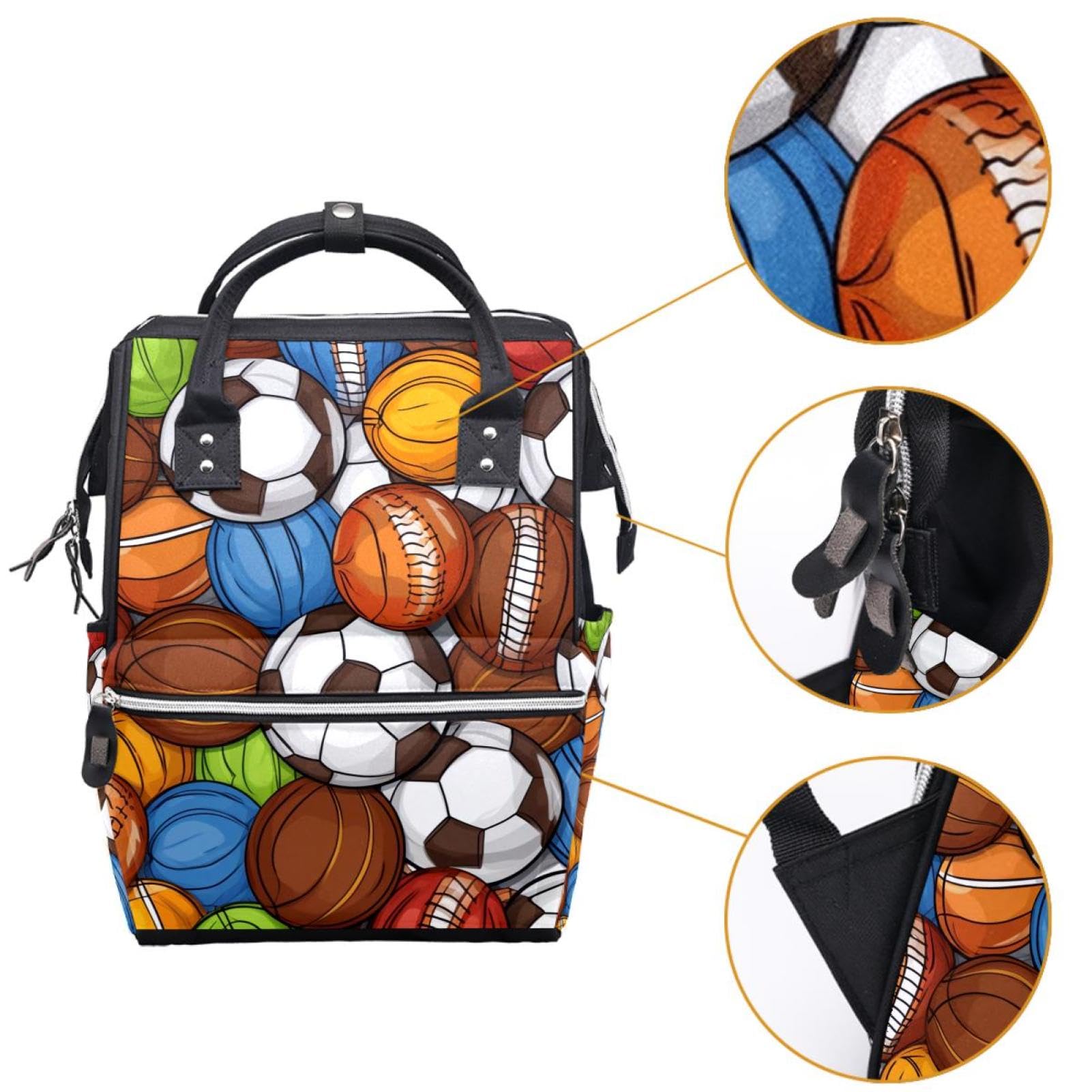 Stylish Travel Backpack for Women & Men - Durable Sports Backpack for Basketball, Football, Volleyball Balls - Perfect for Gym, School, Hiking & Outdoor Adventures