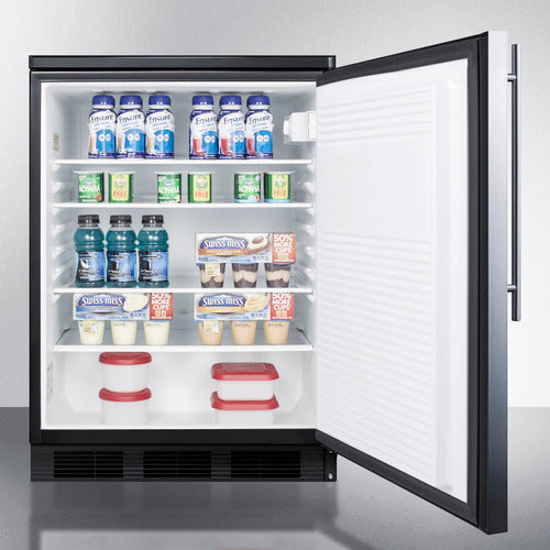 Accucold 24-Inch Wide All Refrigerator with Auto Defrost & Stainless Steel Door - FF7LBLKSSHV | Energy Efficient Compact Fridge for Home, Office, or Dorm Room