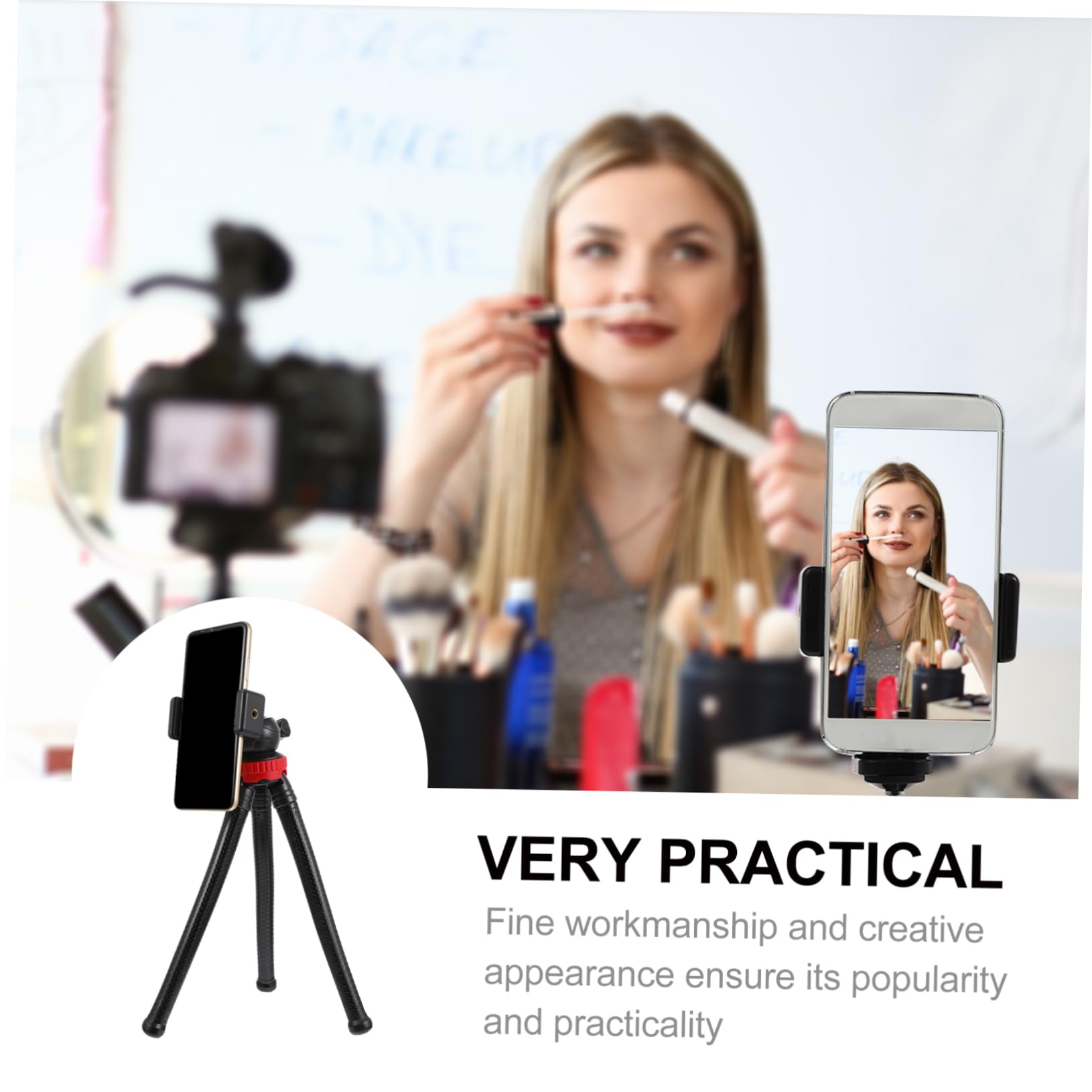 BUTIFULSIC 1pc Octopus Tripod - Flexible Phone & Camera Stand with High Elastic Glue, Portable Mini Tripod for Smartphones, DSLR Cameras | Perfect for Selfies, Vlogging, Live Streaming & Tabletop Photography