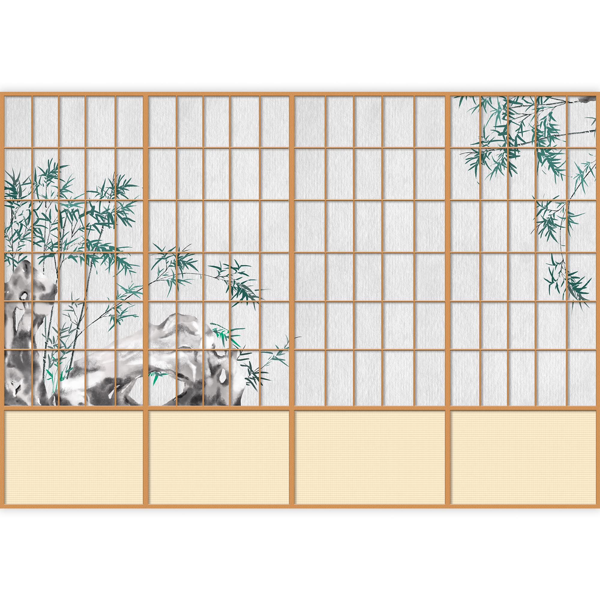 Japanese Grid Window Peel and Stick Wall Mural - 100x144 Inches Removable Wallpaper for Bedroom Decor | Perfect for Home, Office & Nursery Decoration