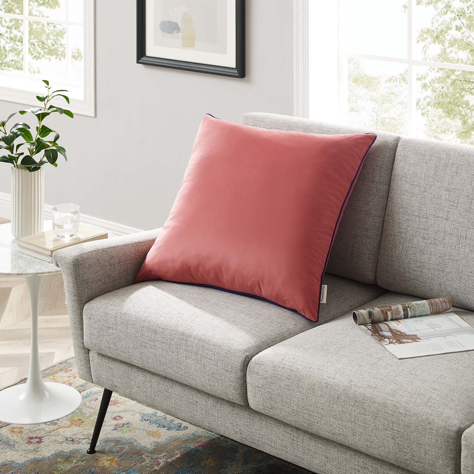 Accentuate 24 Performance Velvet Throw Pillow - Soft Decorative Cushion for Sofa, Bed & Home Decor - Perfect for Living Room, Bedroom & Cozy Spaces