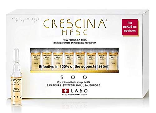 Crescina HFSC 100% Hair Growth Treatment for Men - 20 Vials for Serious Hair Loss | Professional Hair Regrowth Solution for Thinning Hair & Baldness | Daily Use for Stronger, Healthier Hair