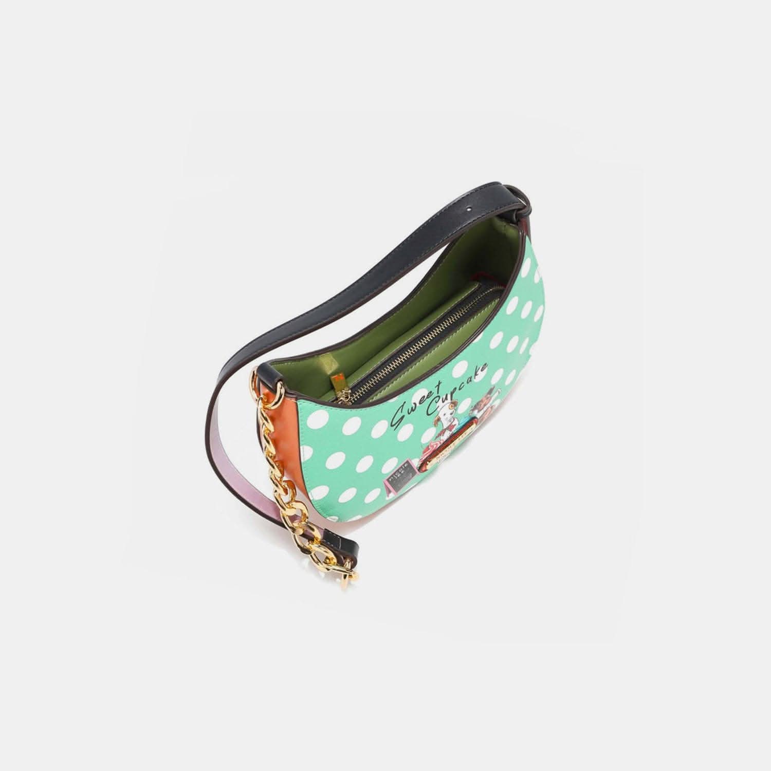 Stylish Black & White Polka Dot Vegan Leather Crossbody Bag - Perfect for Work, Travel & Everyday Use
