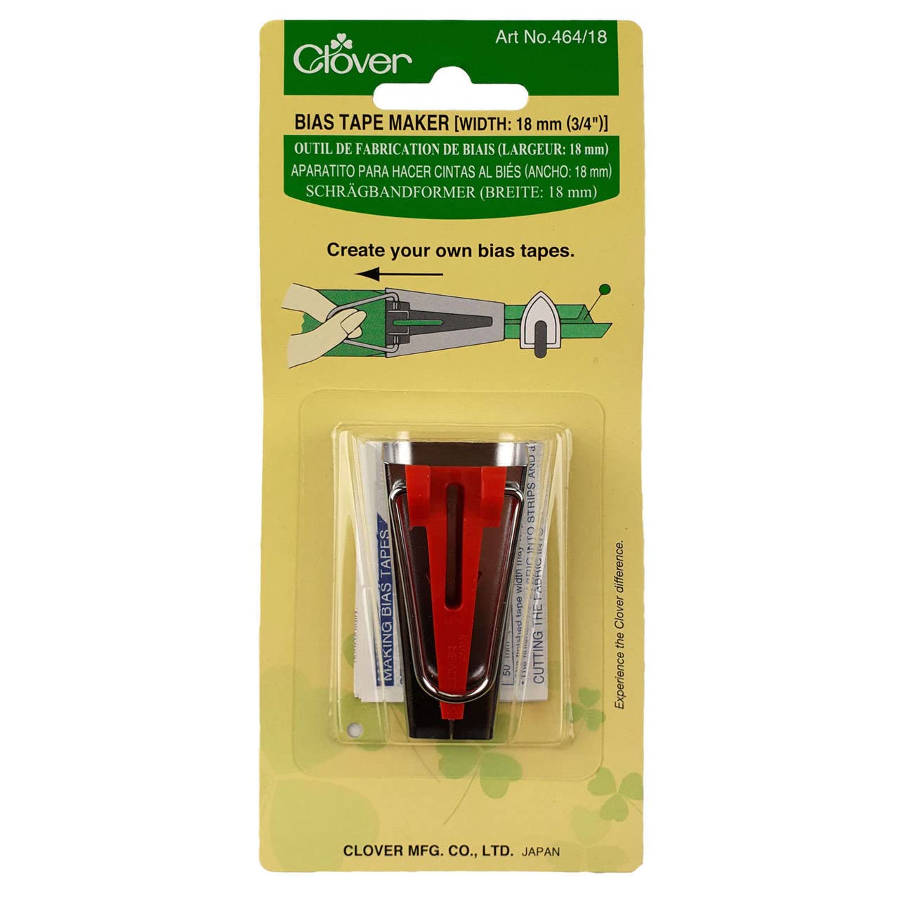 Bias Tape Maker 3/4 Inch - DIY Fabric Binding Tool for Sewing, Quilting & Crafting - Perfect for Hemming, Edge Finishing & Decorative Projects