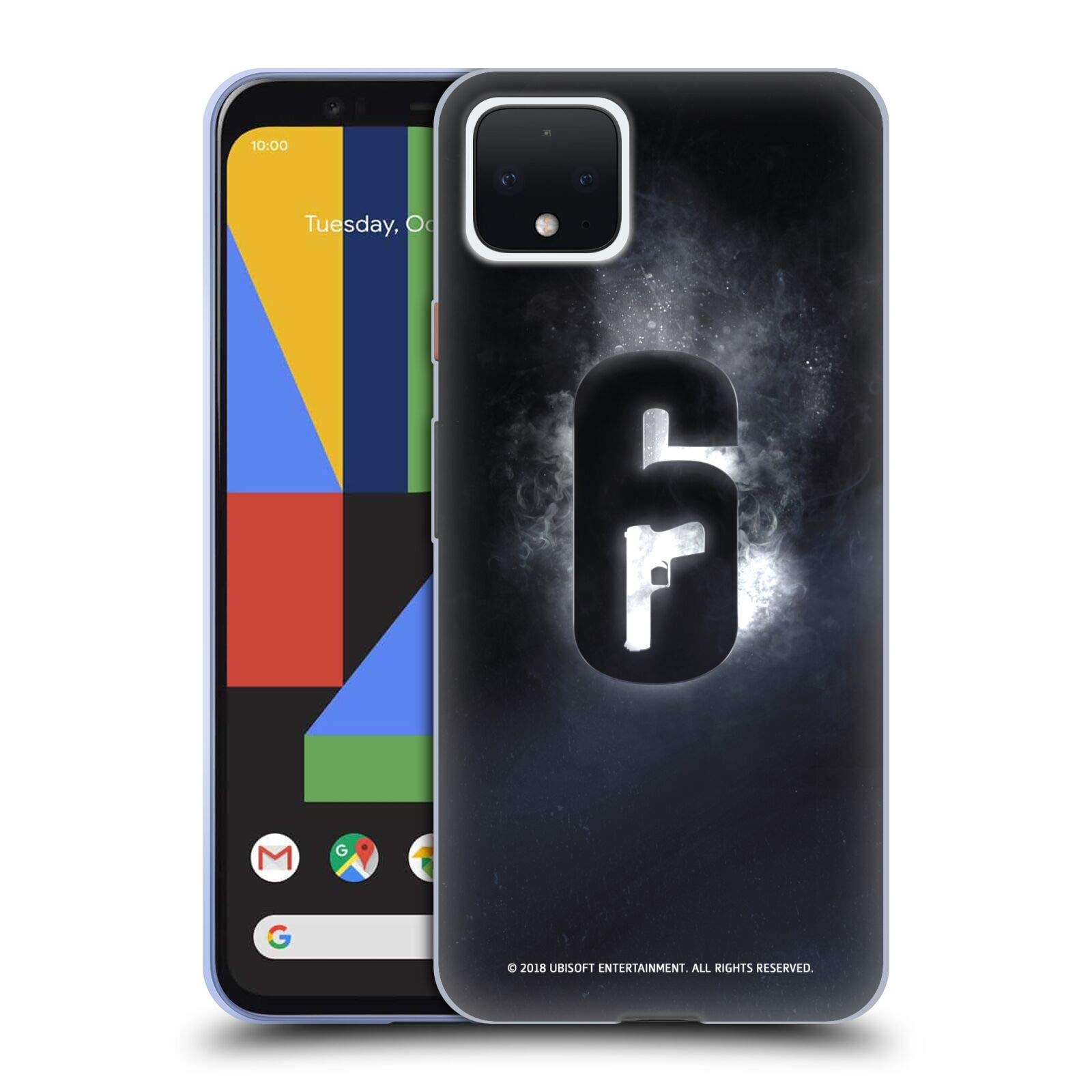 Tom Clancy's Rainbow Six Siege Glow Logos Soft Gel Case for Google Pixel 4 - Officially Licensed by Head Case Designs - Perfect for Gaming Enthusiasts and Everyday Protection