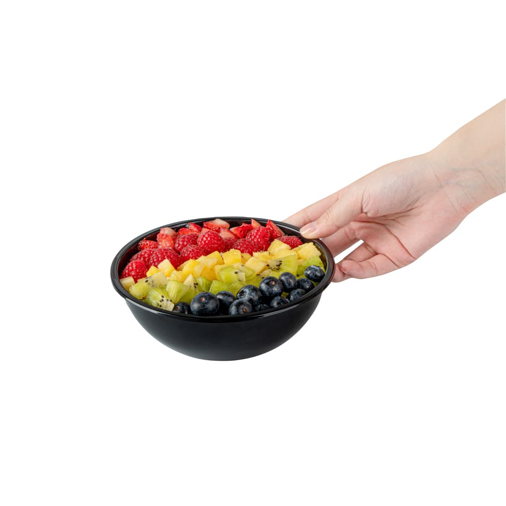 200-Pack 18oz Recyclable Plastic Salad Bowls - Disposable Black Restaurantware for Pasta, Salads, Takeout | BPA-Free, Eco-Friendly Food Containers for Catering, Parties & Meal Prep