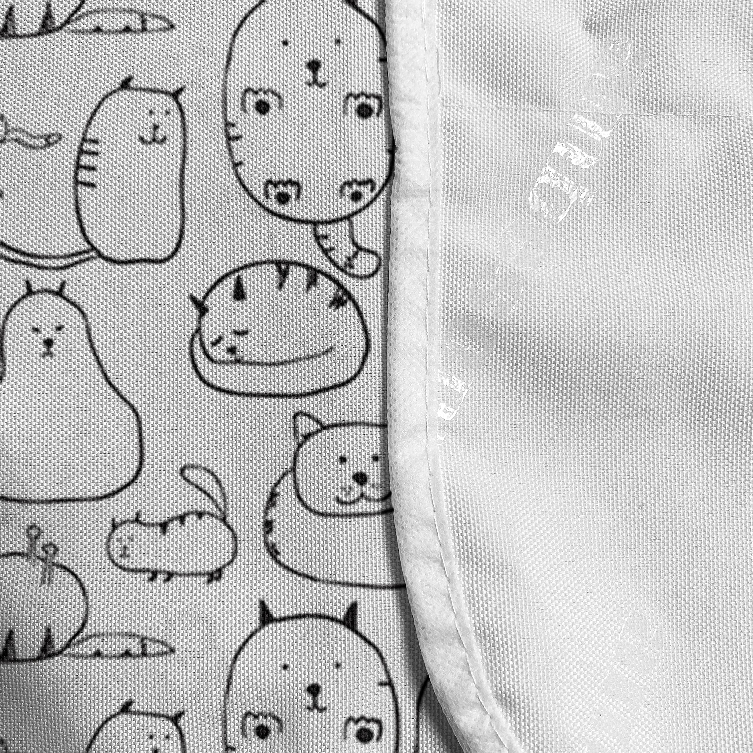 Ambesonne Cat Microwave Cover - Waterproof Kitchen Organizer with Pockets, 36x12 Inches, Black & White Feline Sketch Design - Perfect for Pet Lovers' Kitchen Decor & Microwave Protection