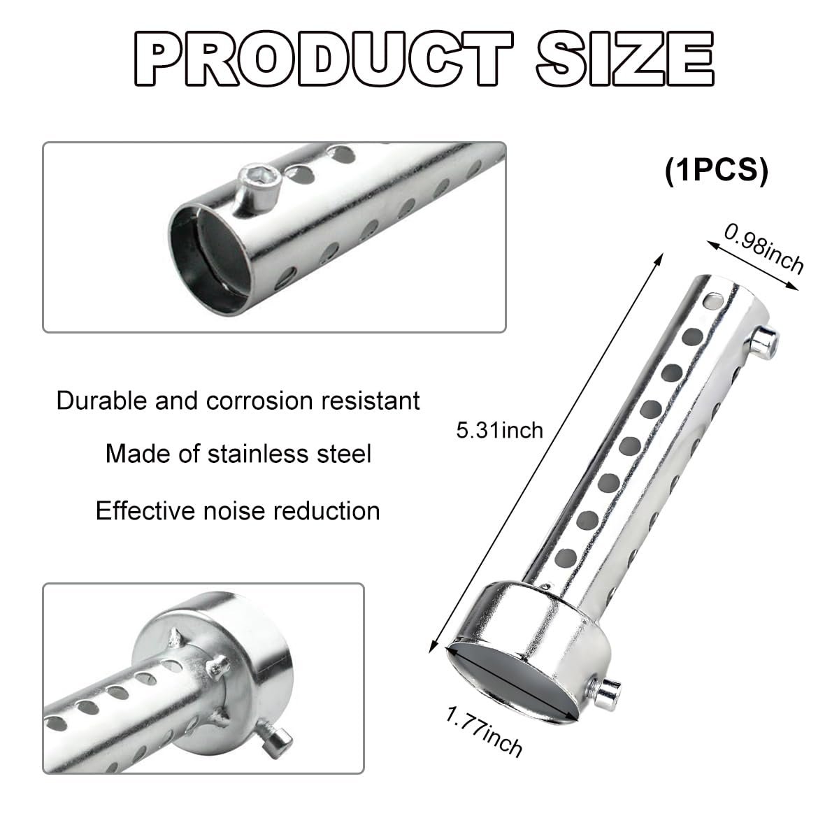 Stainless Steel Motorcycle Exhaust Muffler - 45mm Universal Fit for Enhanced Sound Performance