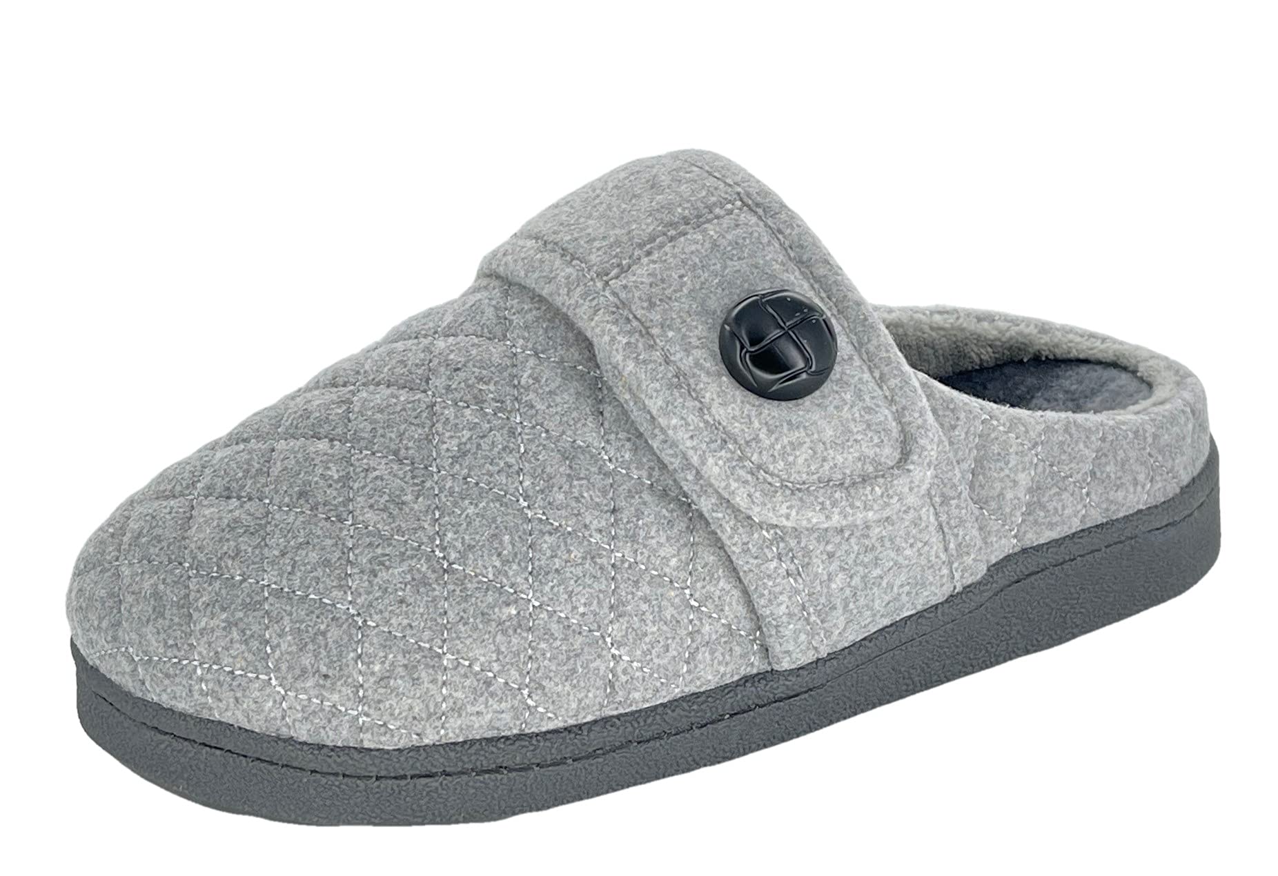 Clarks Women's Quilted Felt Clog Slippers JMS0783T - Soft Plush Terry Lining - Comfortable Indoor/Outdoor House Shoes for Women - Perfect for Home, Garden & Quick Errands