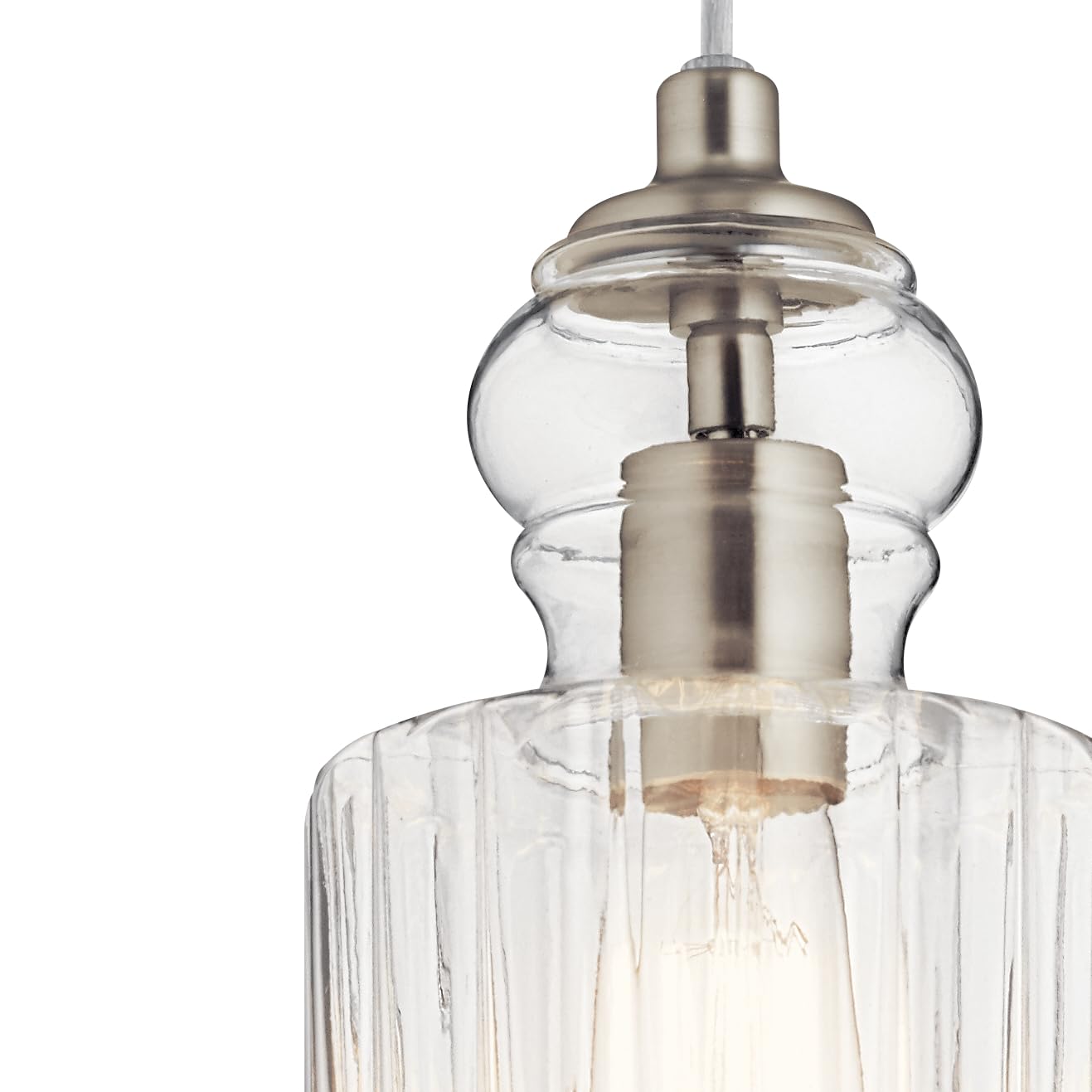 Kichler Lighting 43957NI Riviera Collection One Light Mini Pendant - Modern Ceiling Light Fixture for Kitchen Island, Dining Room & Bedroom Decor