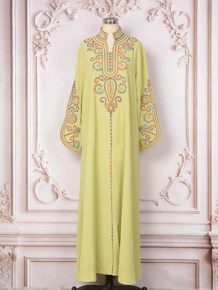Elegant Rope Embroidery Eid Caftan Dress for Women - Moroccan Kaftan #25228 | Perfect for Eid Celebrations, Weddings & Special Occasions