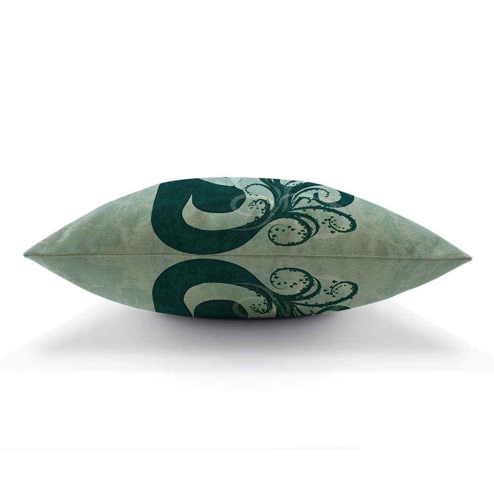 Mermaid Decorative Throw Pillow Cover - 18x18 Inch Blue Cotton Linen Square Cushion Case for Sofa, Bed, Living Room - Perfect for Coastal, Nautical & Mermaid-Themed Home Decor